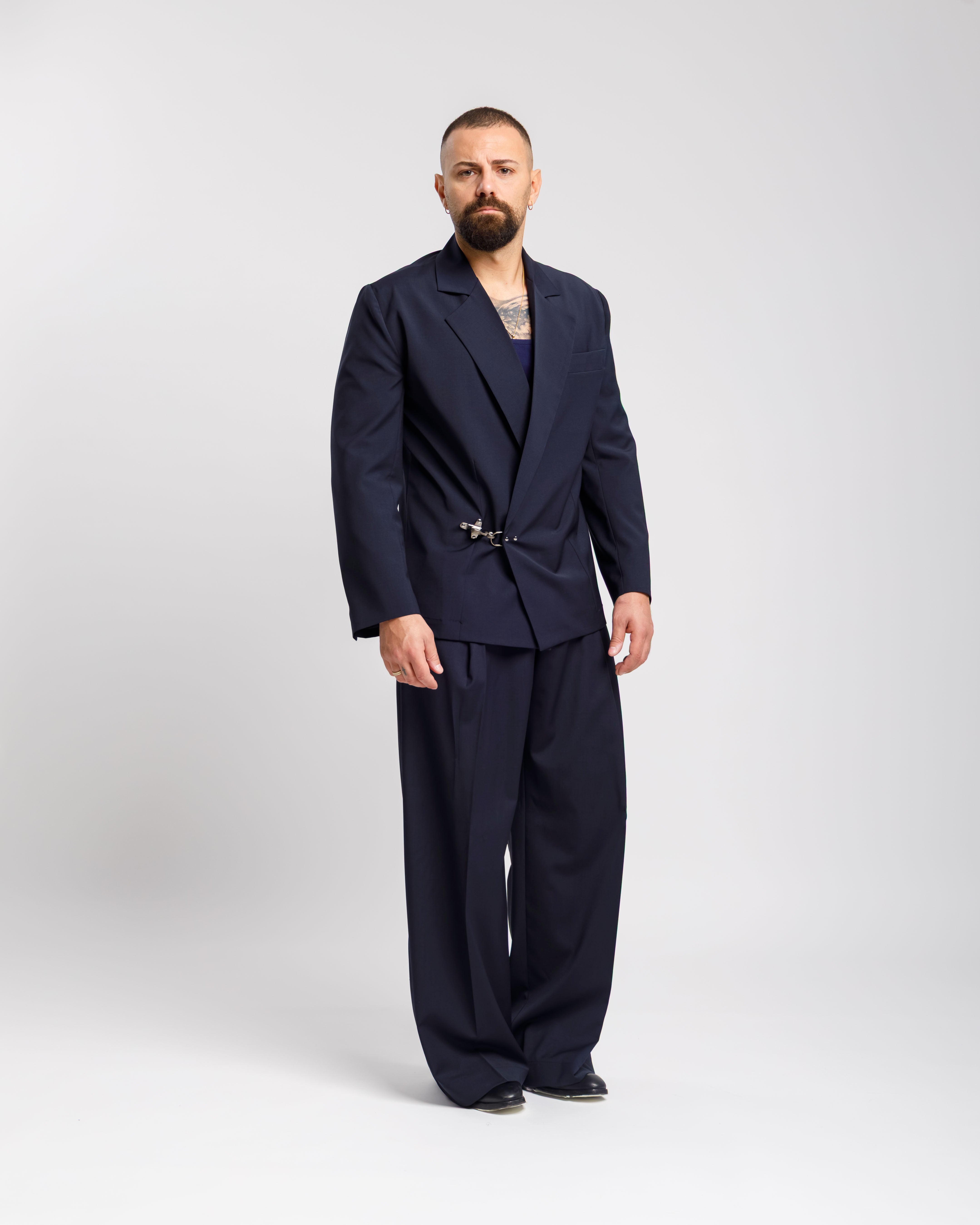 Giacca Crop Con Gancio - Ma1052 Blu