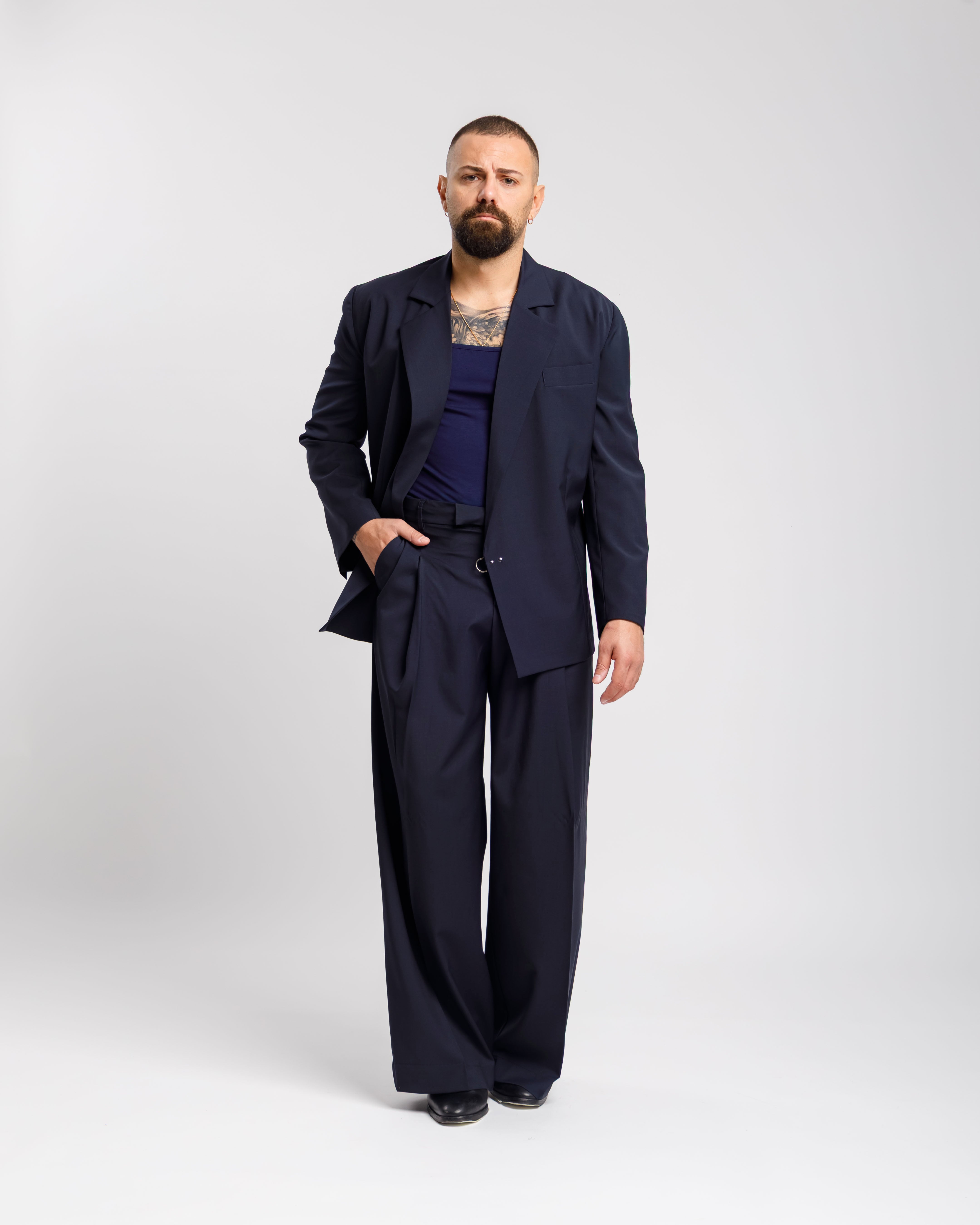 Giacca Crop Con Gancio - Ma1052 Blu