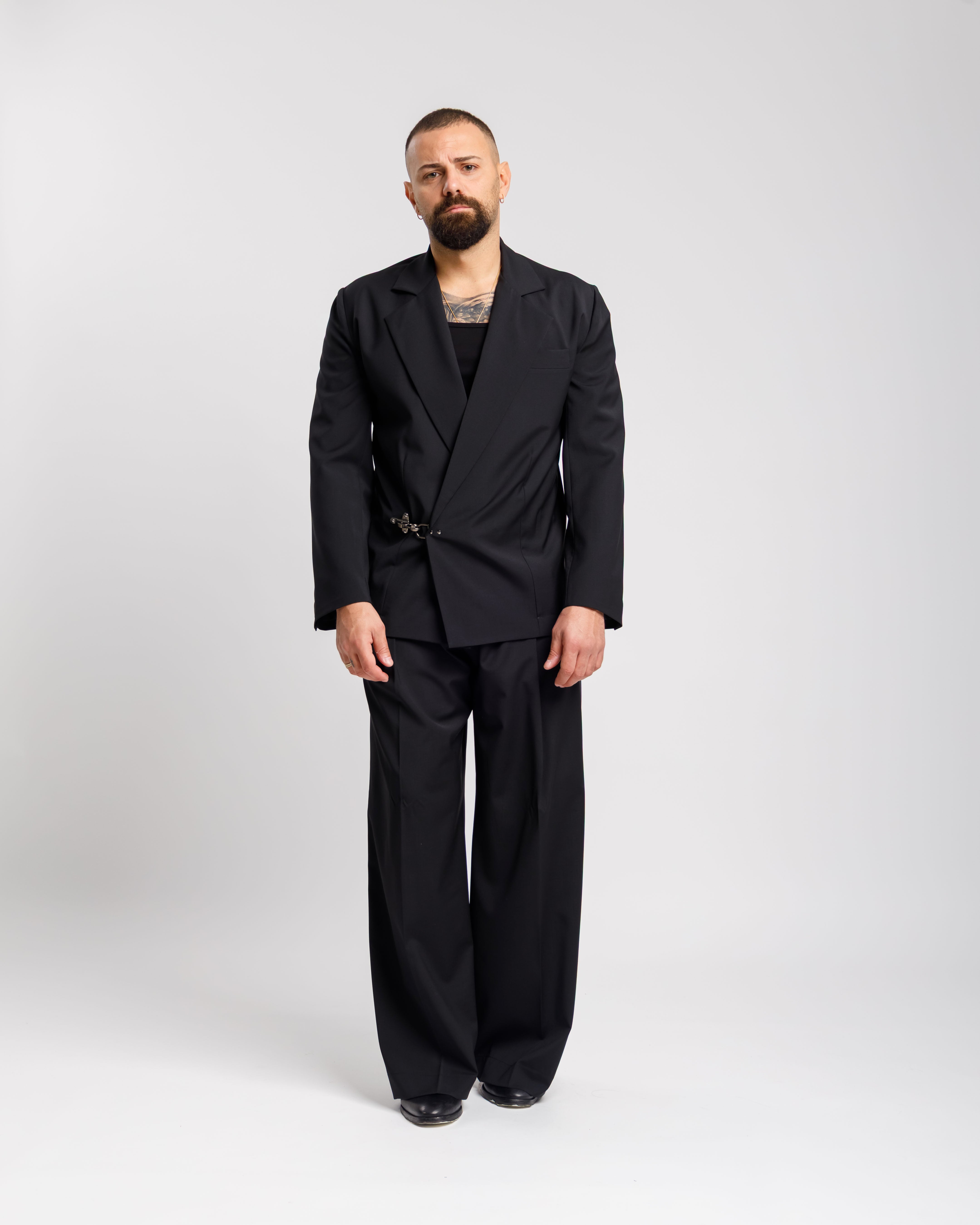 Giacca Crop Con Gancio - Ma1052 Nera