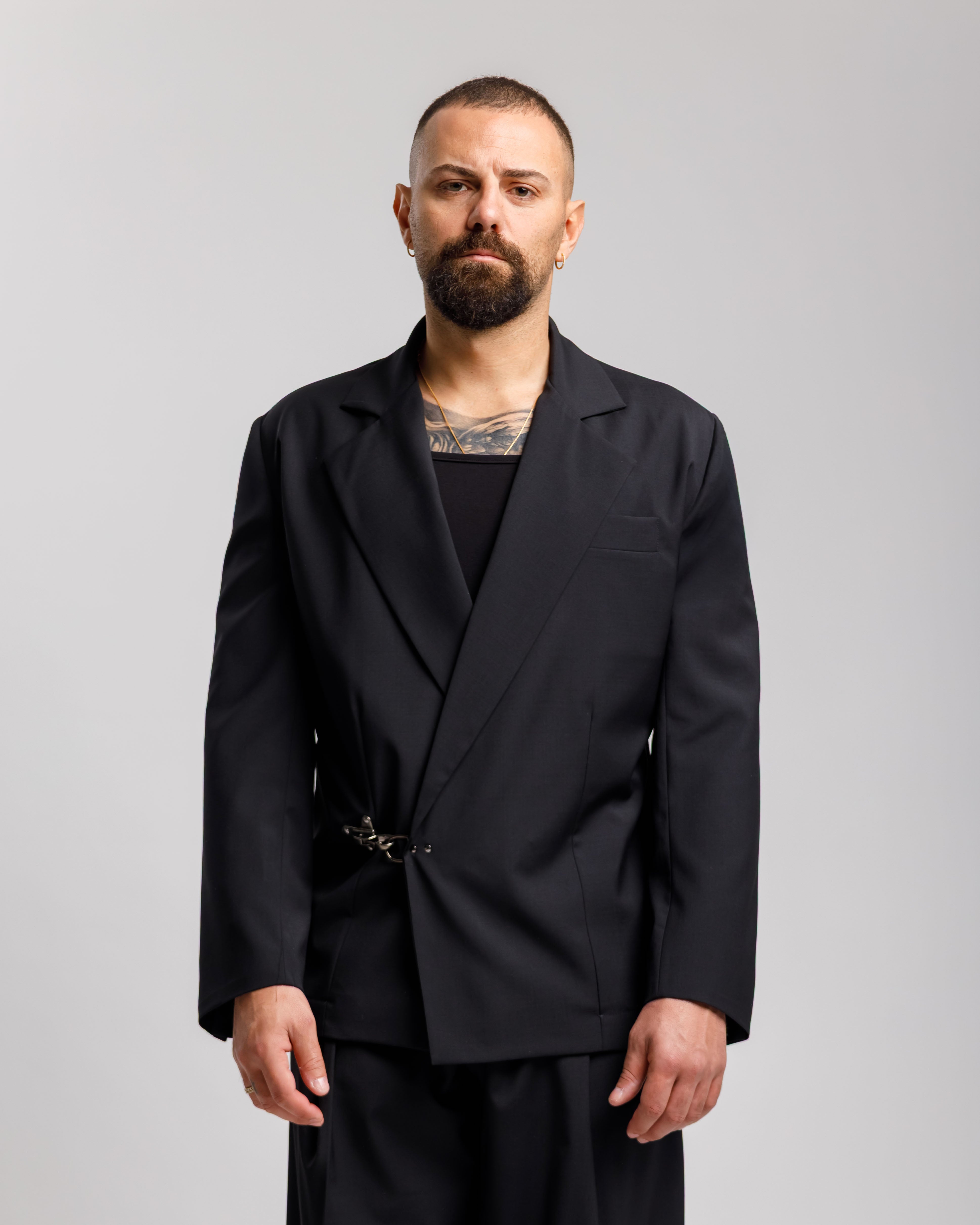 Giacca Crop Con Gancio - Ma1052 Nera