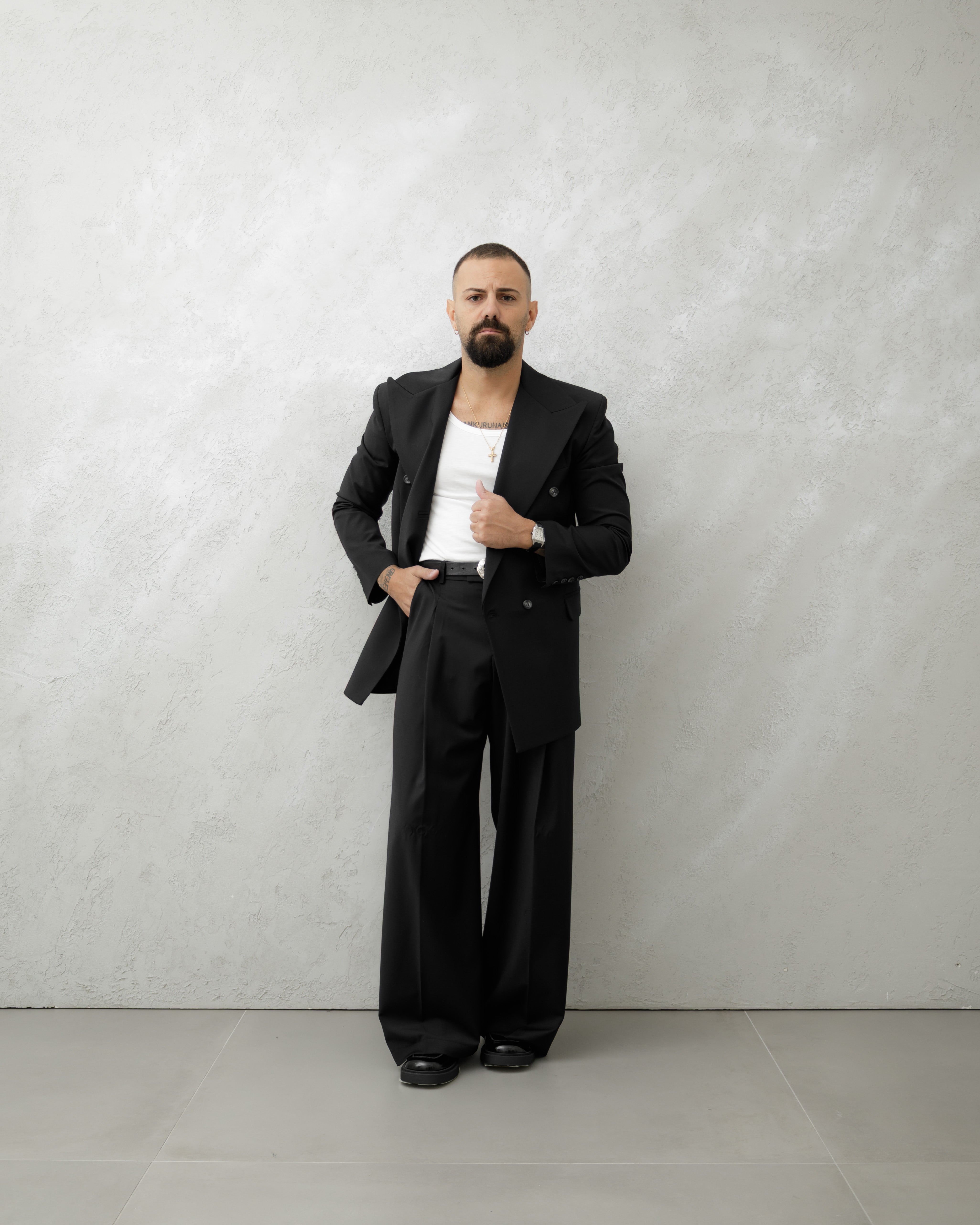 PANTALONI WIDE FIT MA1031 NERO