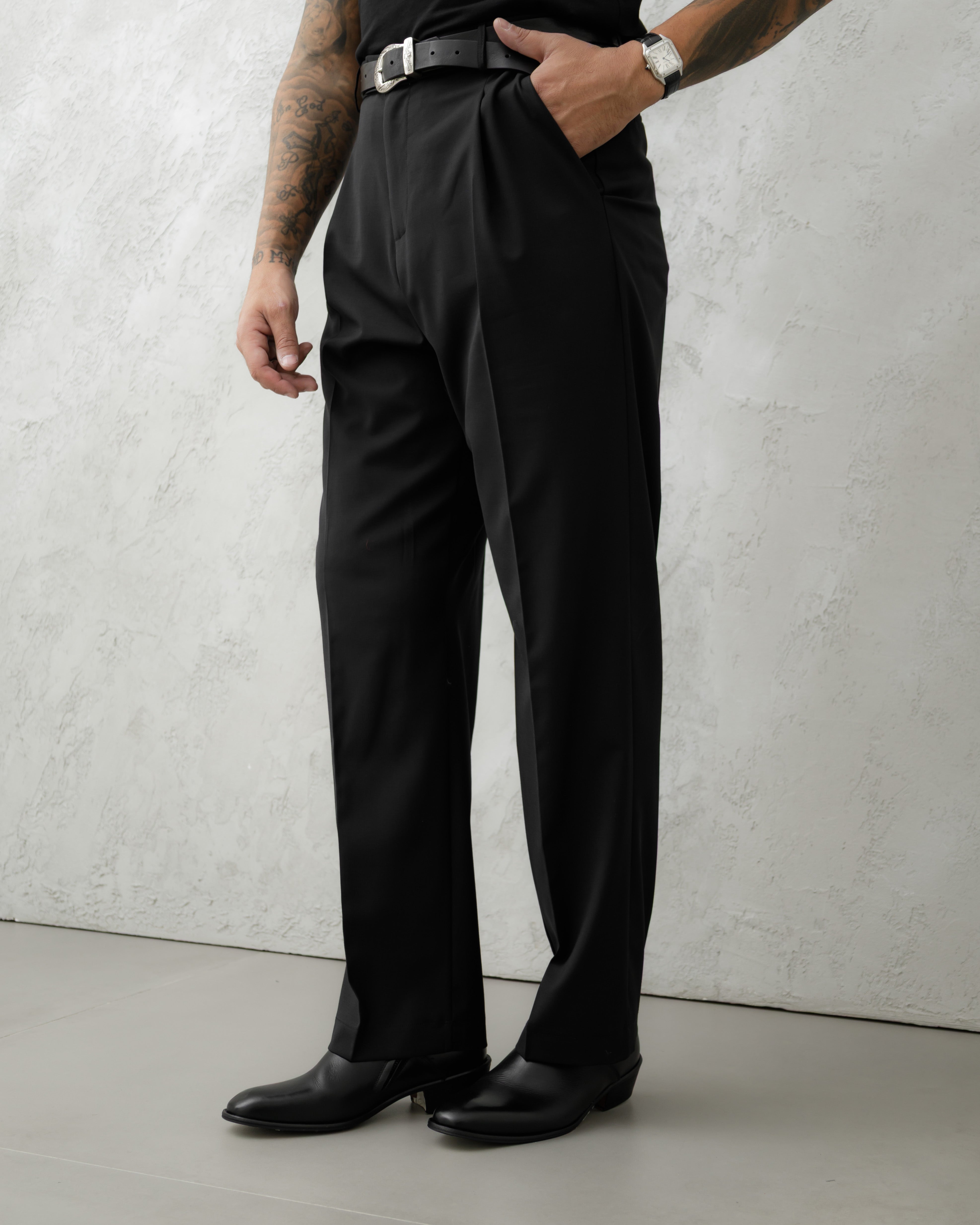 REGULAR BOTTOM TROUSERS MA1036 BLACK
