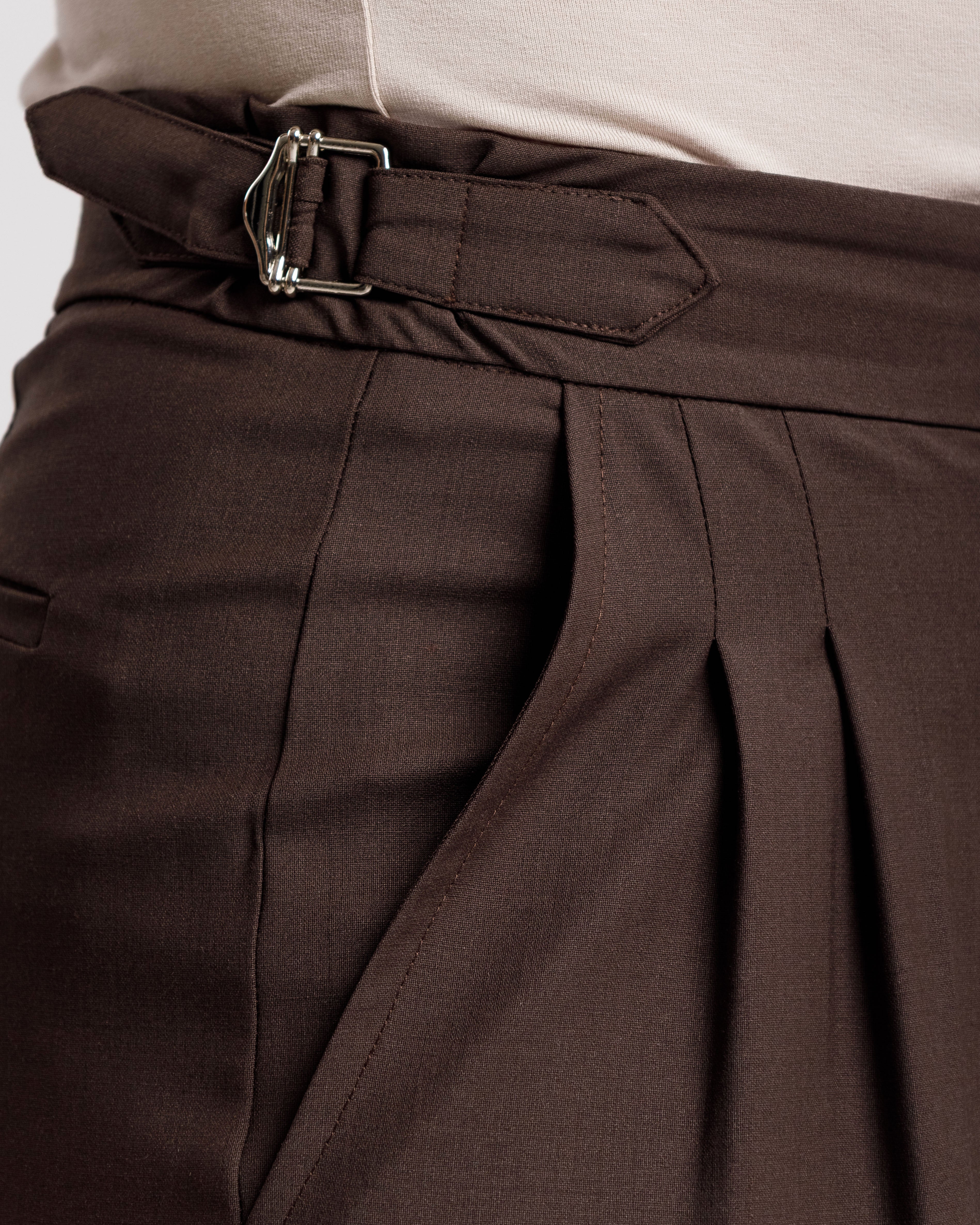 Pantaloni Palazzo Con Fibbie - Ma1051 Testa Di Moro