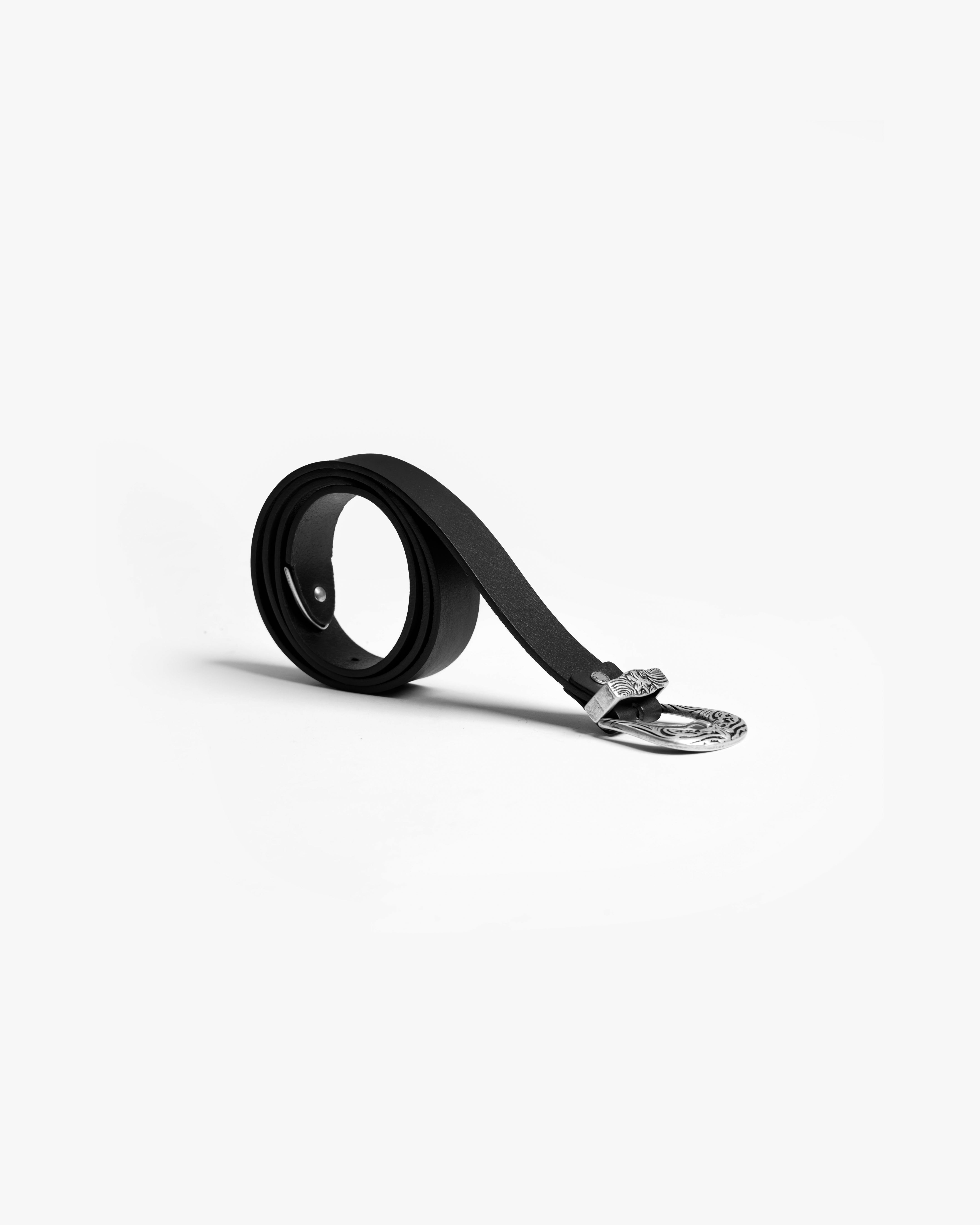 Cintura In Pelle Fibbia Lavorata - 2553/30 Nera