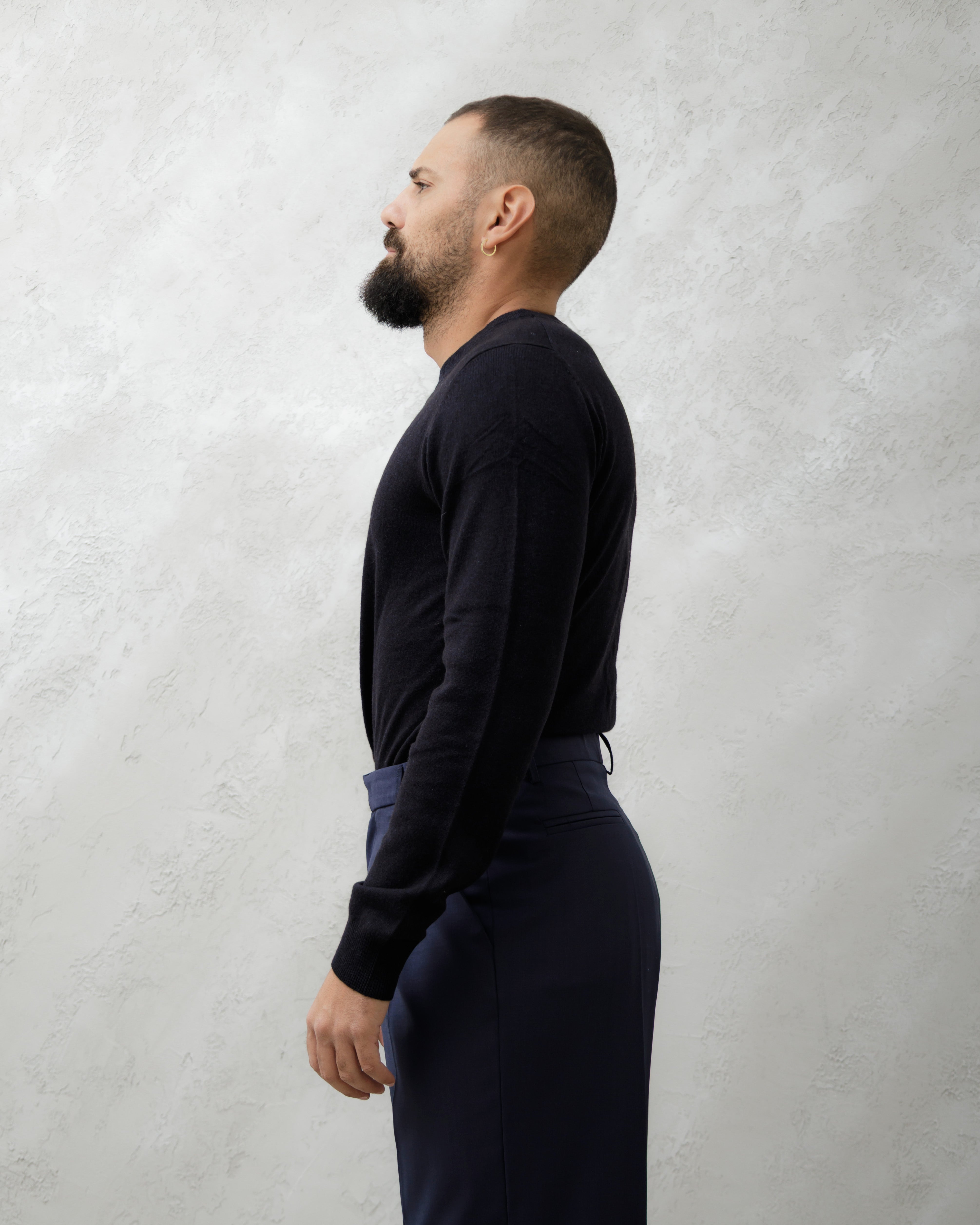 MAGLIONE IN LANA GIROCOLLO - WW2017 Blu navy