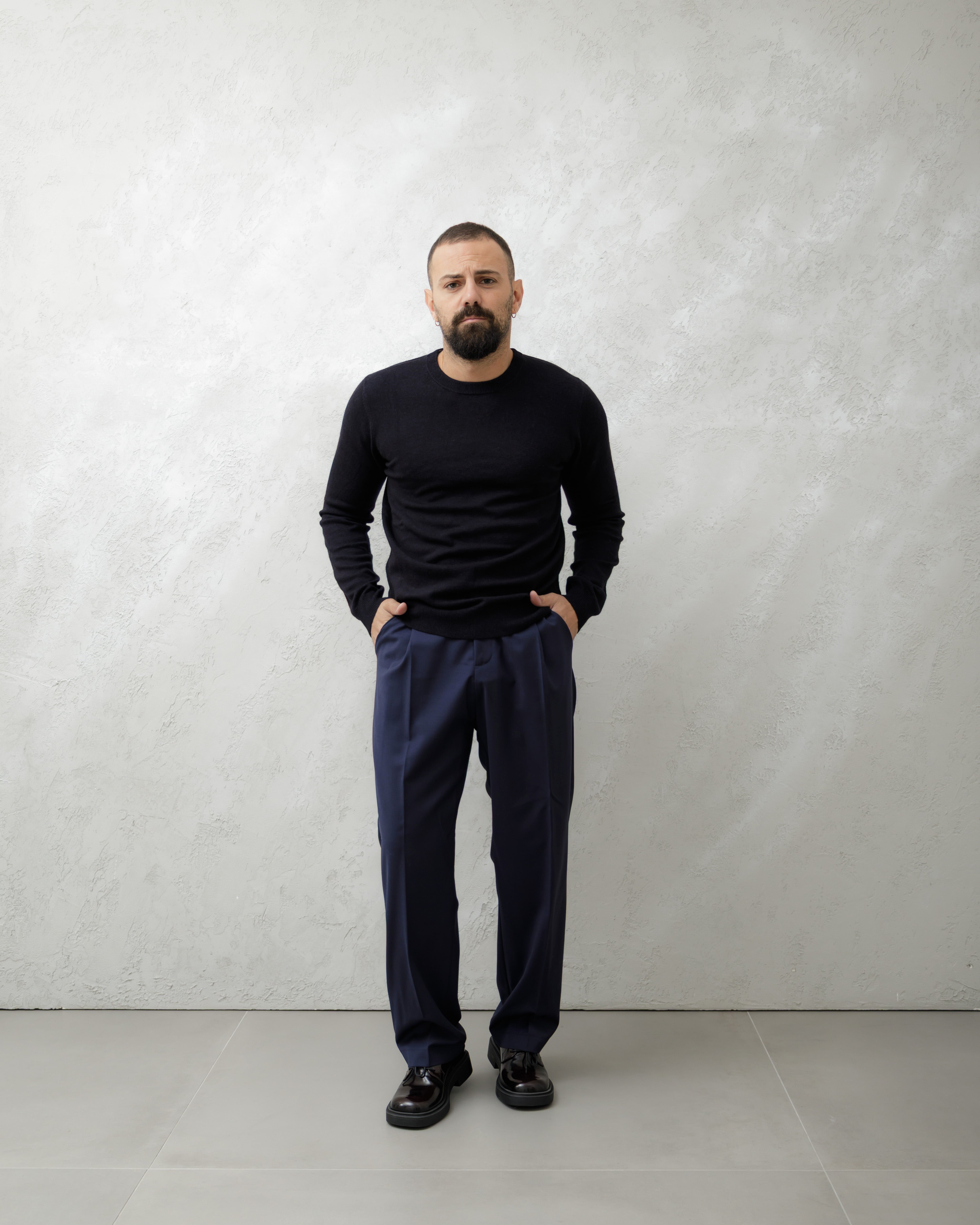 MAGLIONE IN LANA GIROCOLLO - WW2017 Bianco