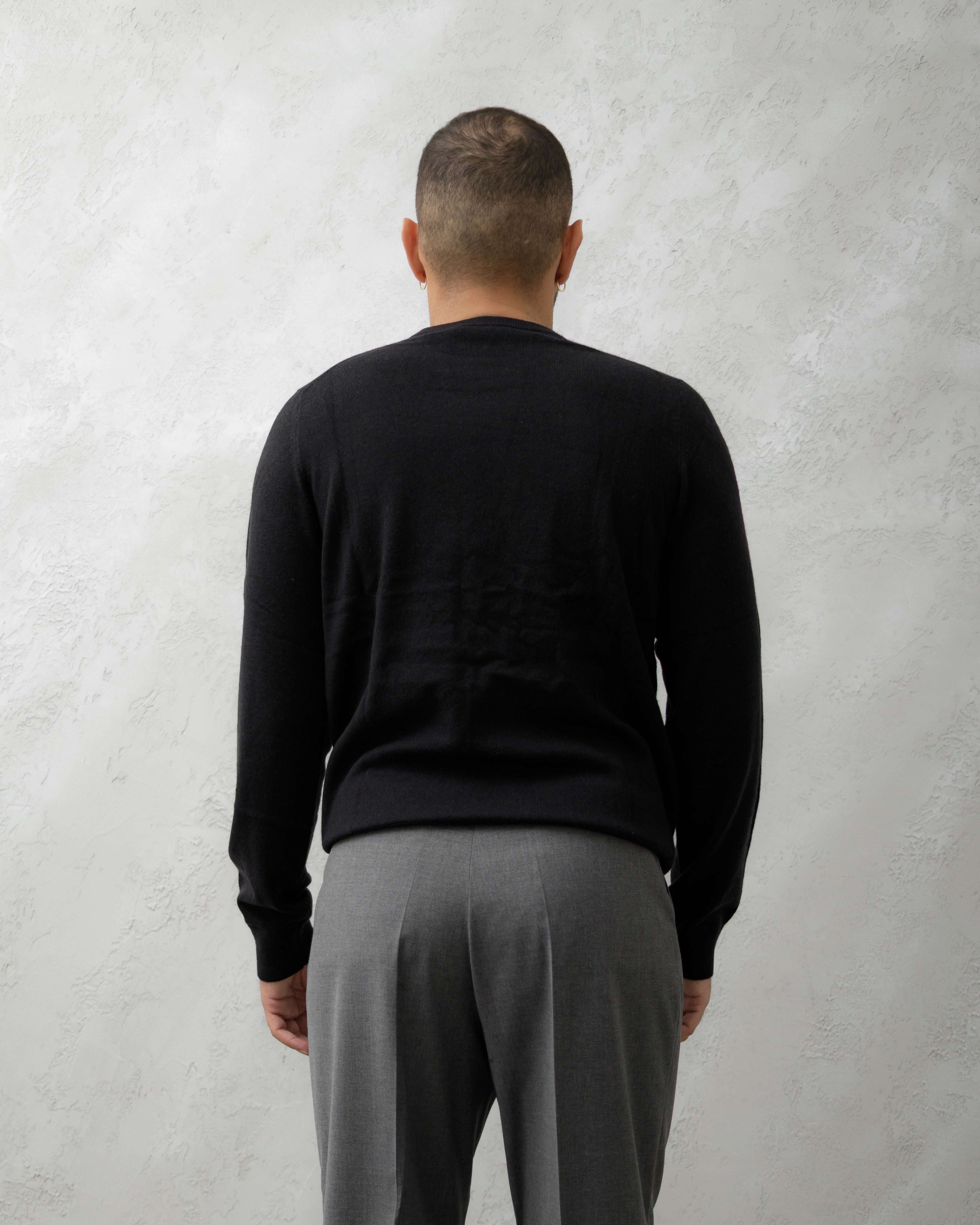 MAGLIONE IN LANA GIROCOLLO - WW2017 NERO