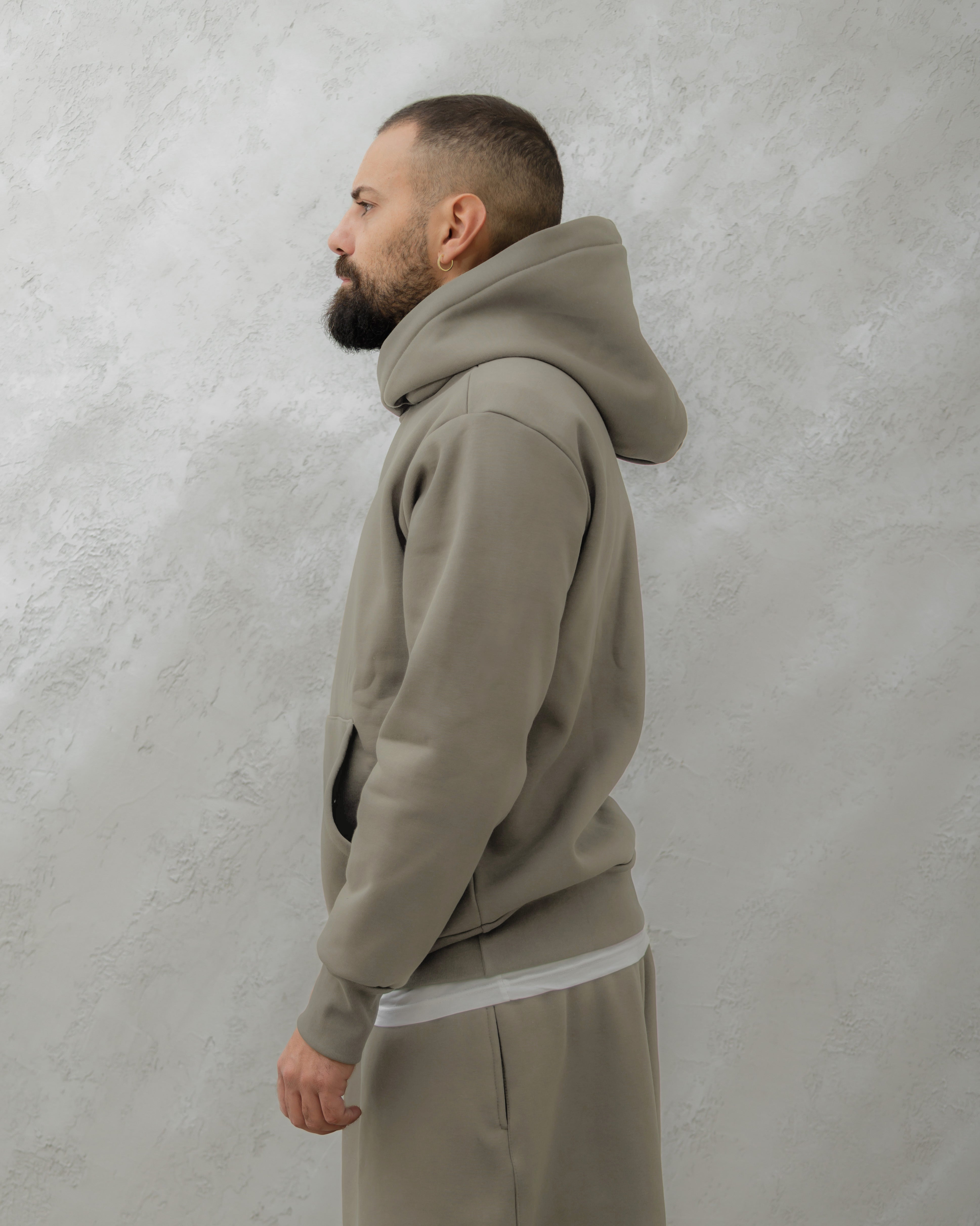 FELPA CON CAPPUCCIO - MA1042 Beige