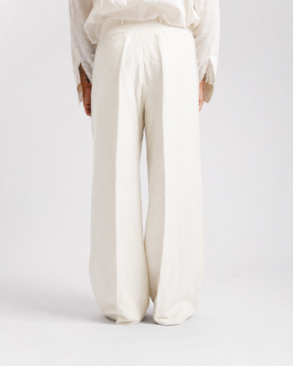 Pantaloni Wide Fit in lino - Ma1031 panna