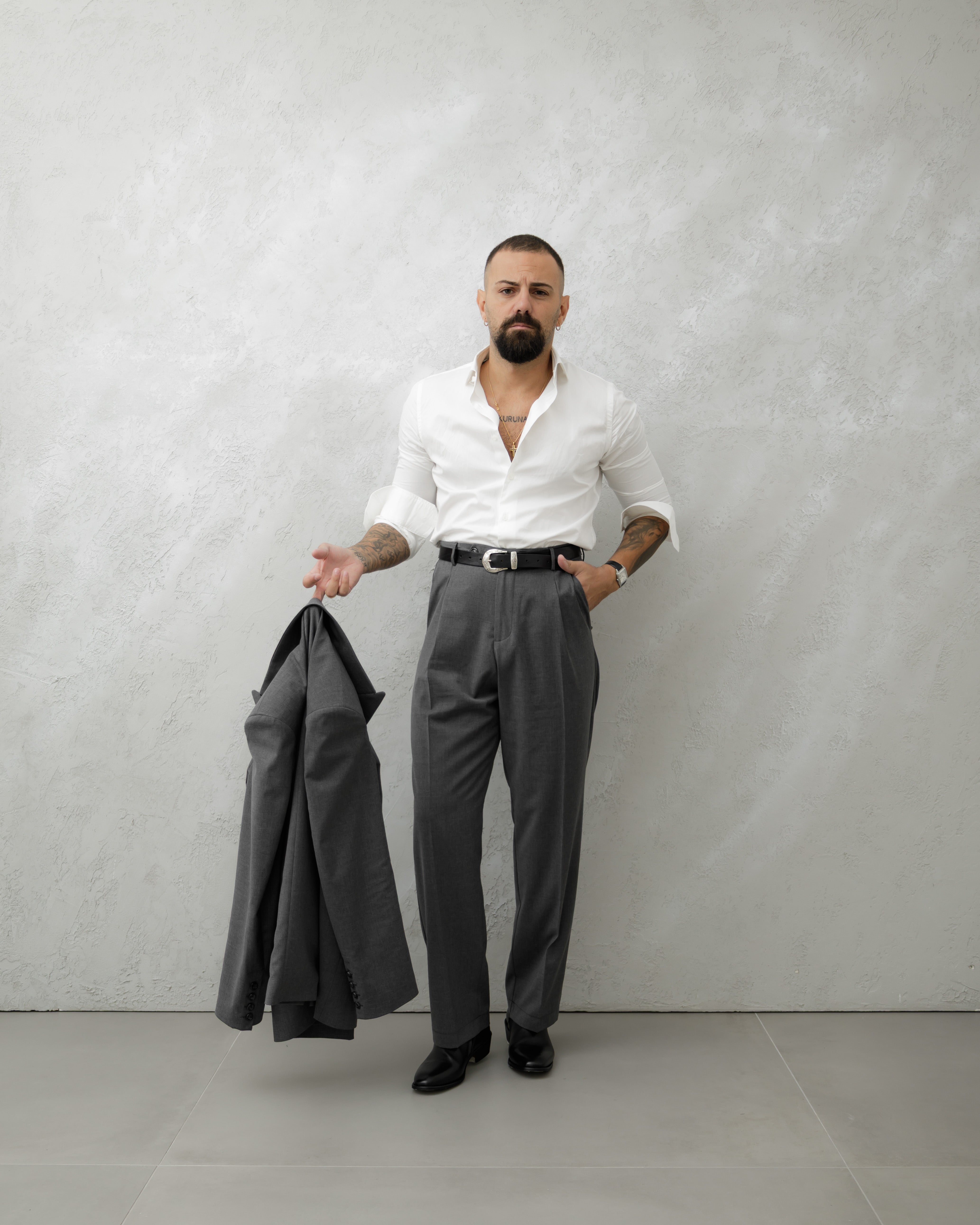 PANTALONE FONDO REGOLARE MA1036 GRIGIO