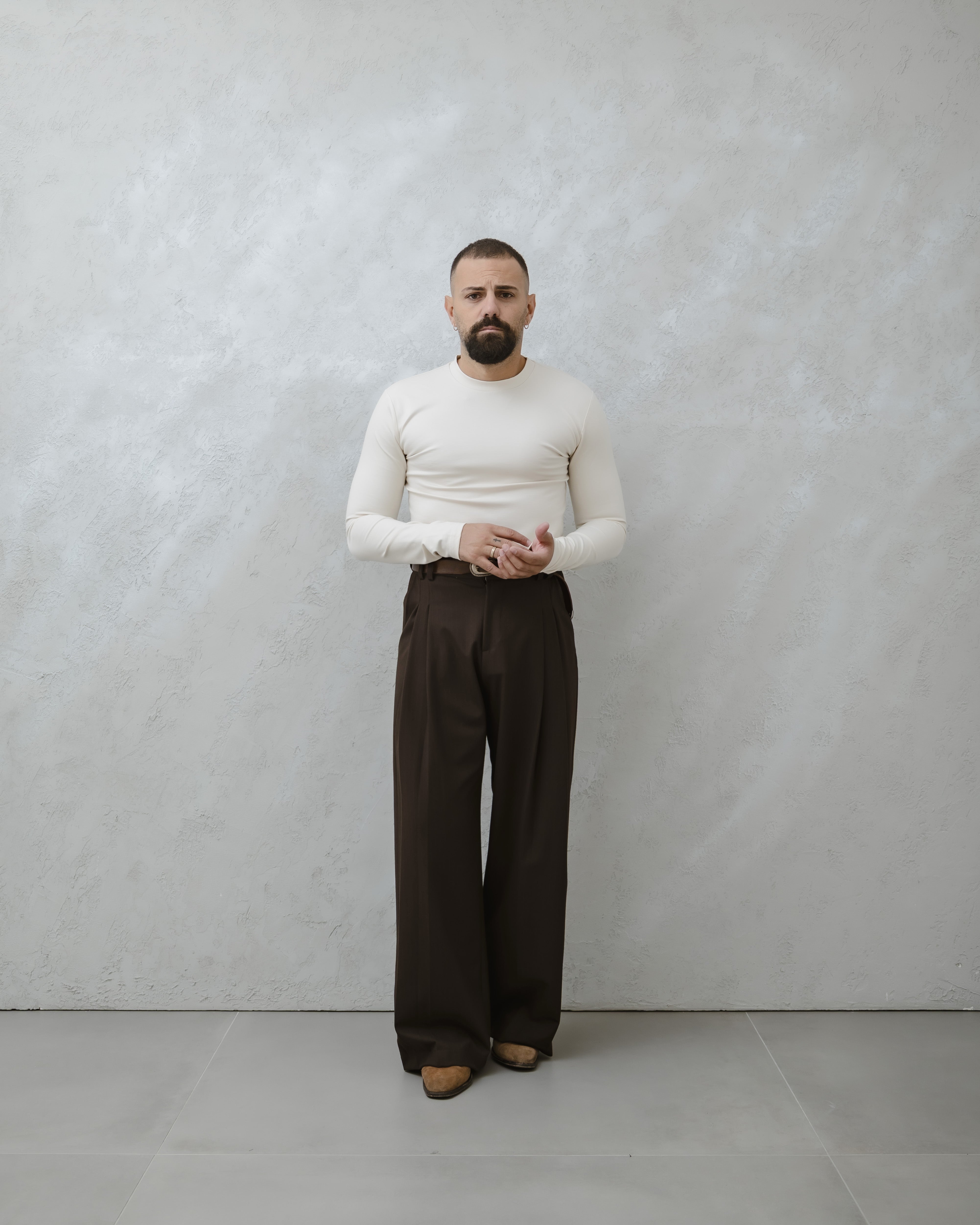 T-SHIRT GIROCOLLO PUNTO MILANO - MA1017PM Beige