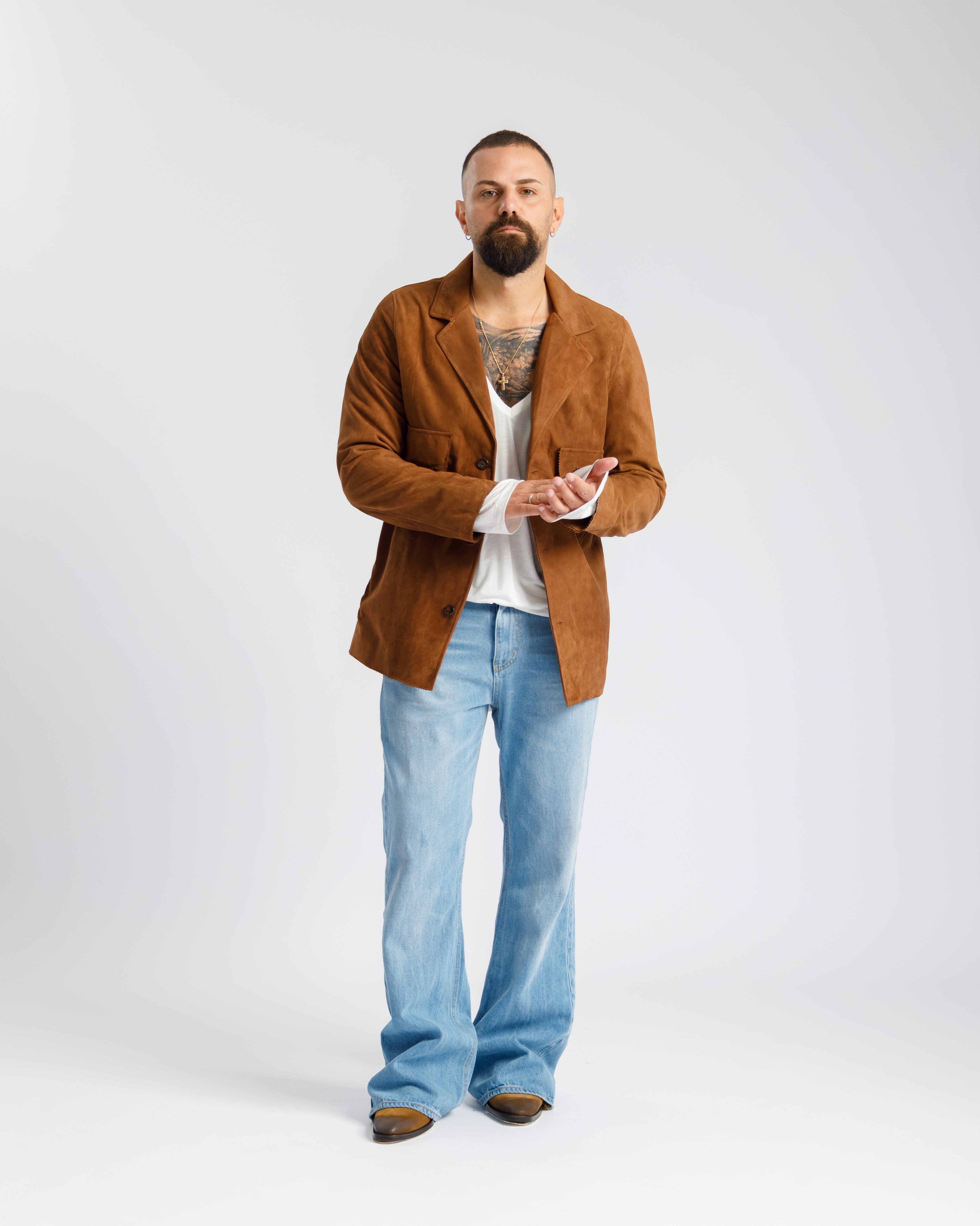 Giacca camoscio - MA71396 cognac