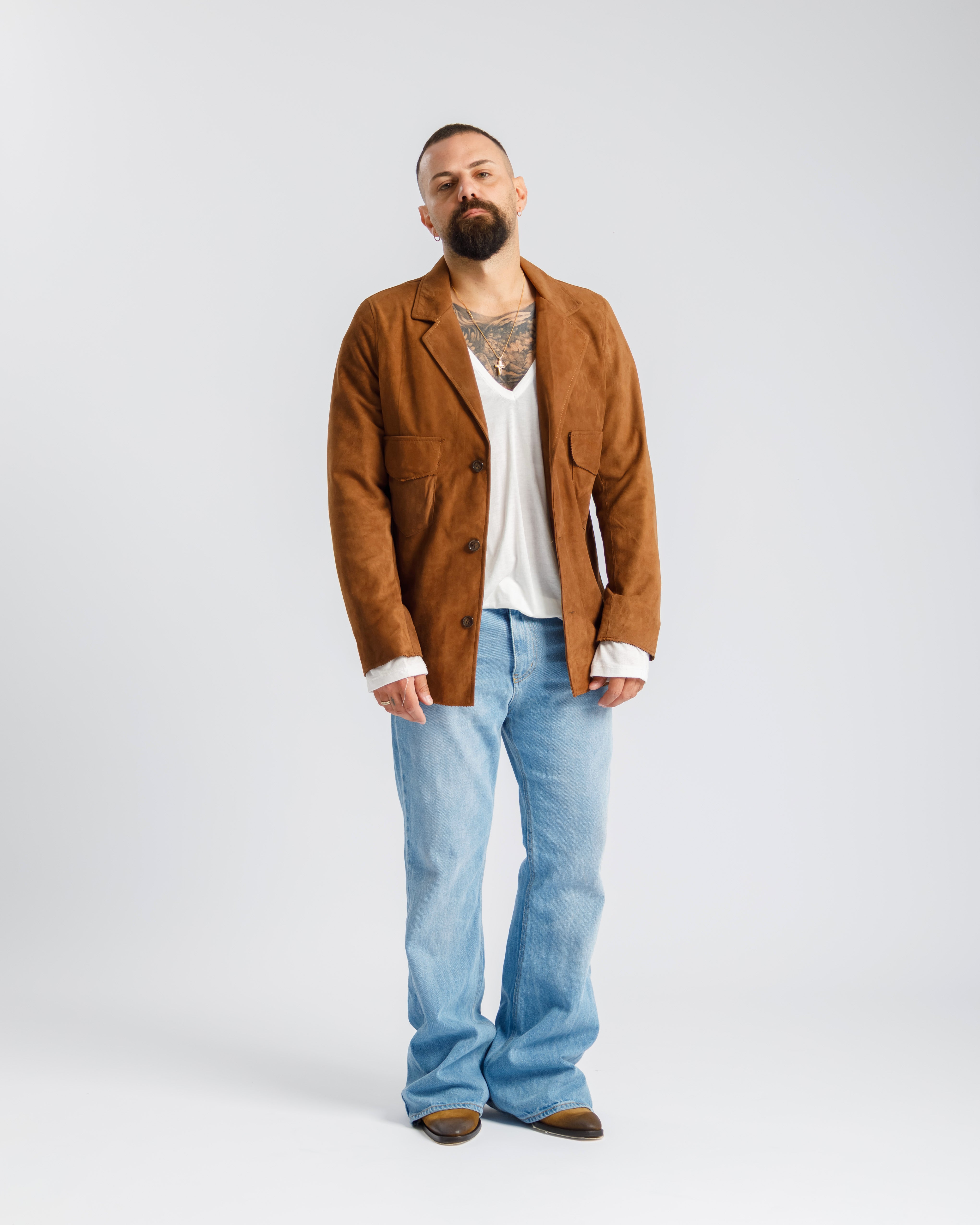 Giacca camoscio - MA71396 cognac