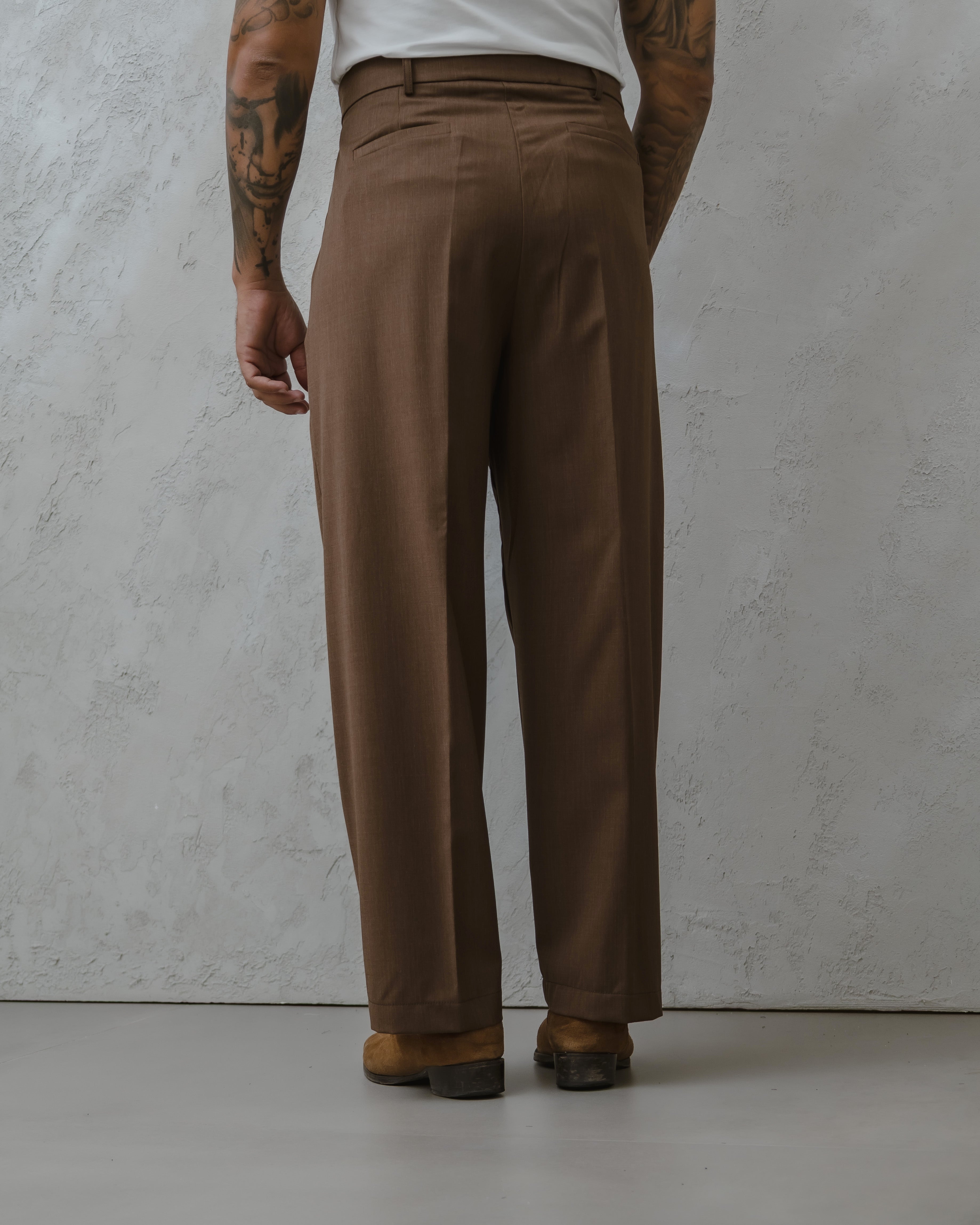 PANTALONI BALLON-MA1013 MARRONE
