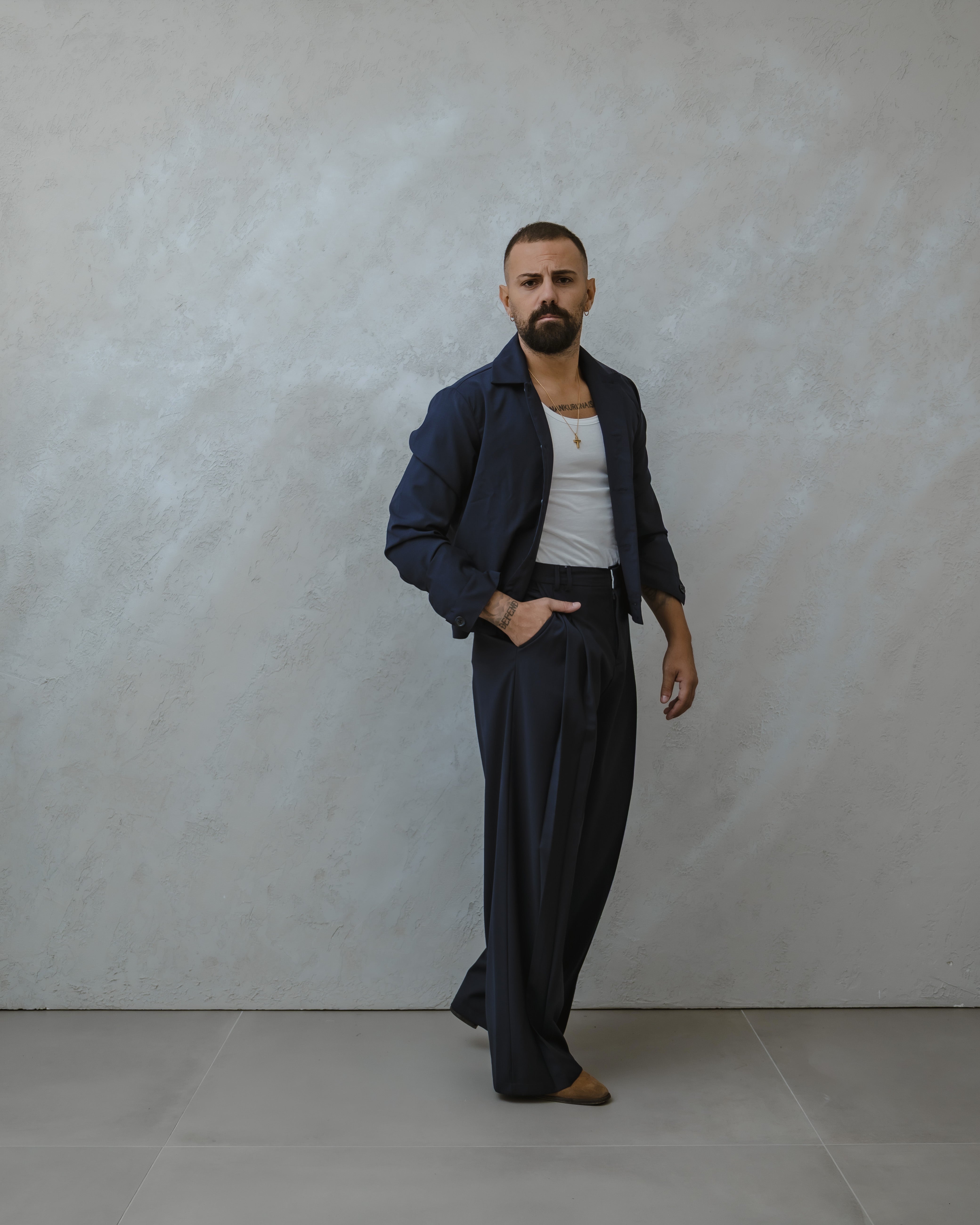 GIACCA CROP-MA1019 BLU