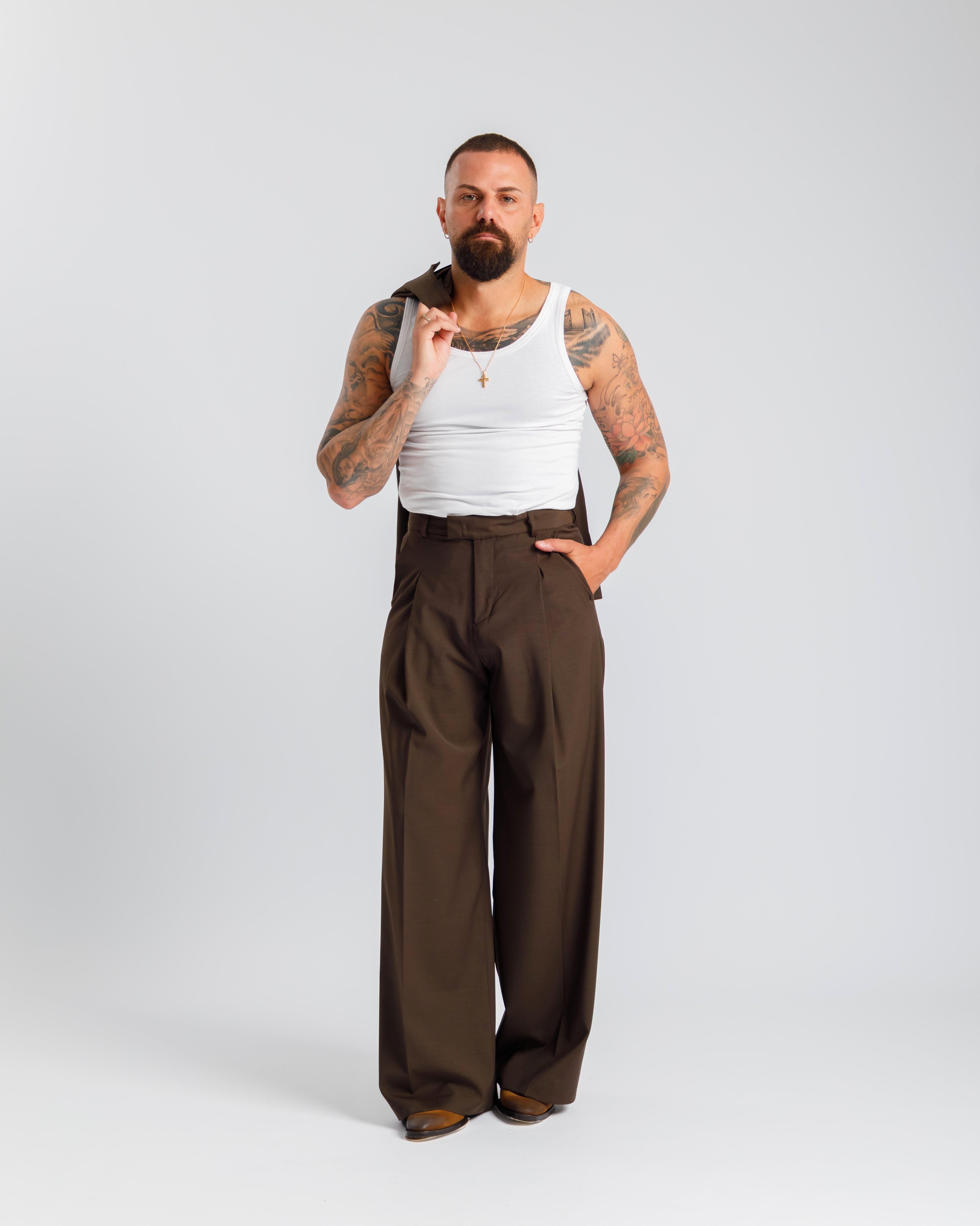 Pantaloni Wide Fit - Ma1031 Testa di moro