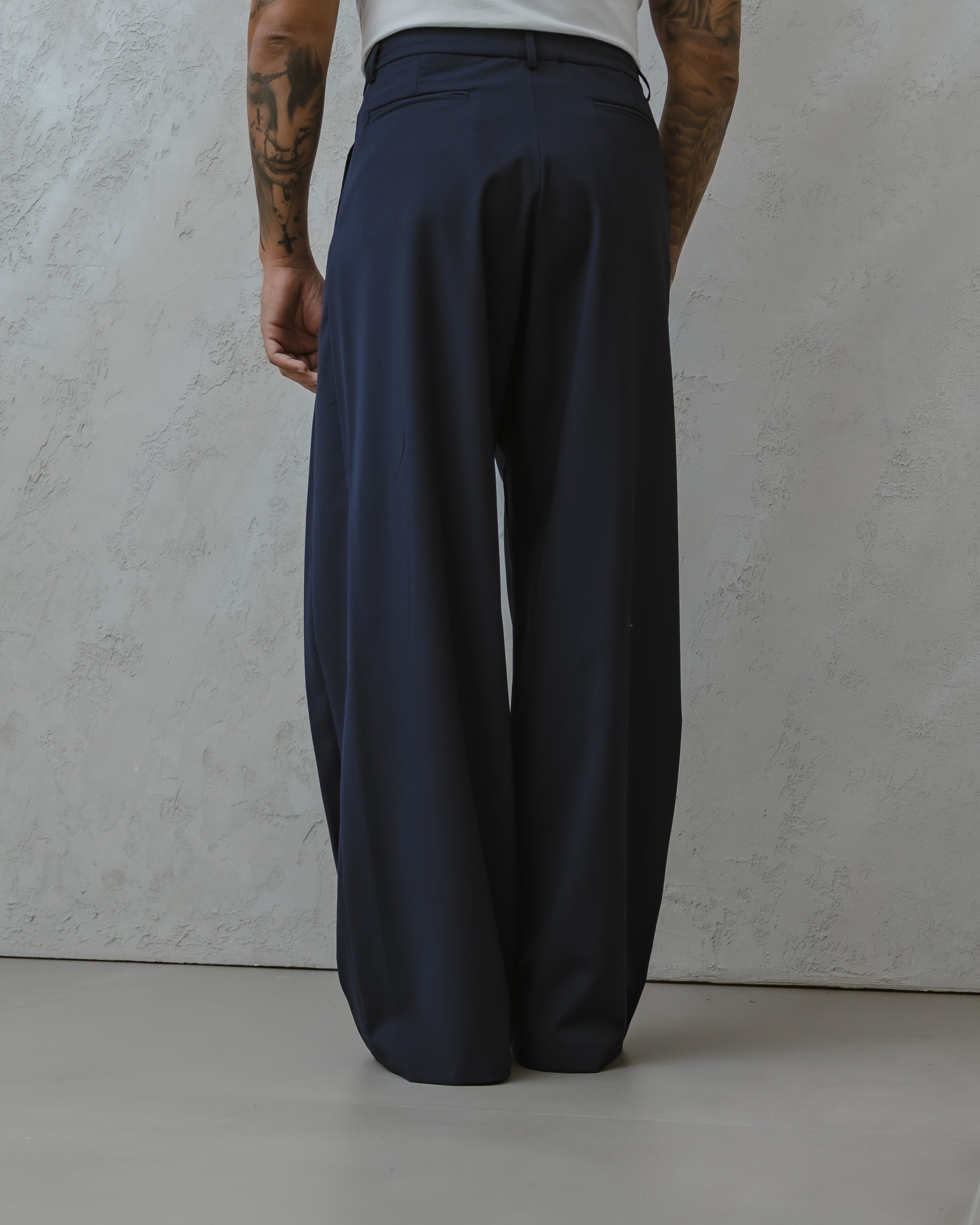 PANTALONI FONDO LARGO-MA1024 blu