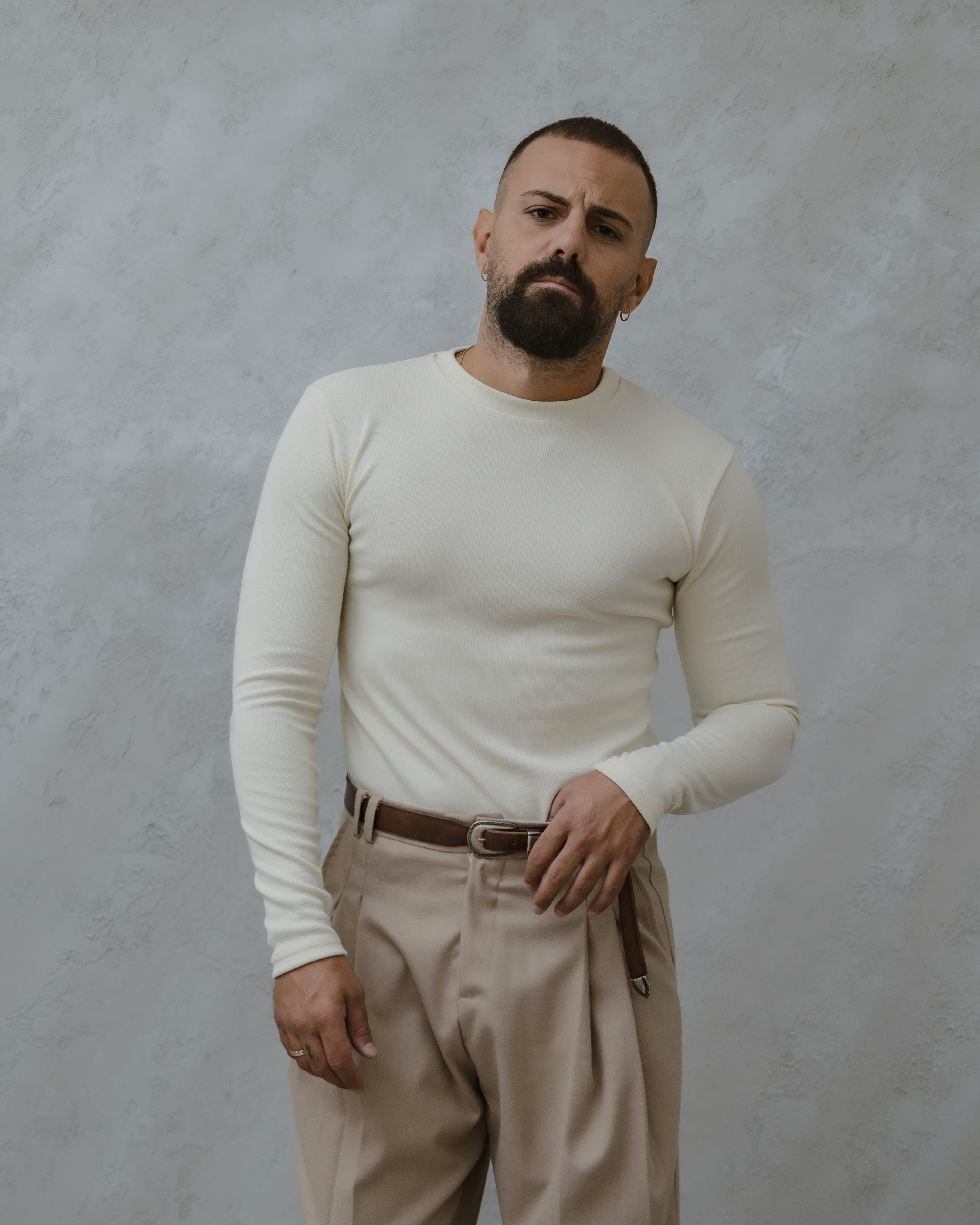 MAGLIA GIROCOLLO A COSTE - MA1017 Beige