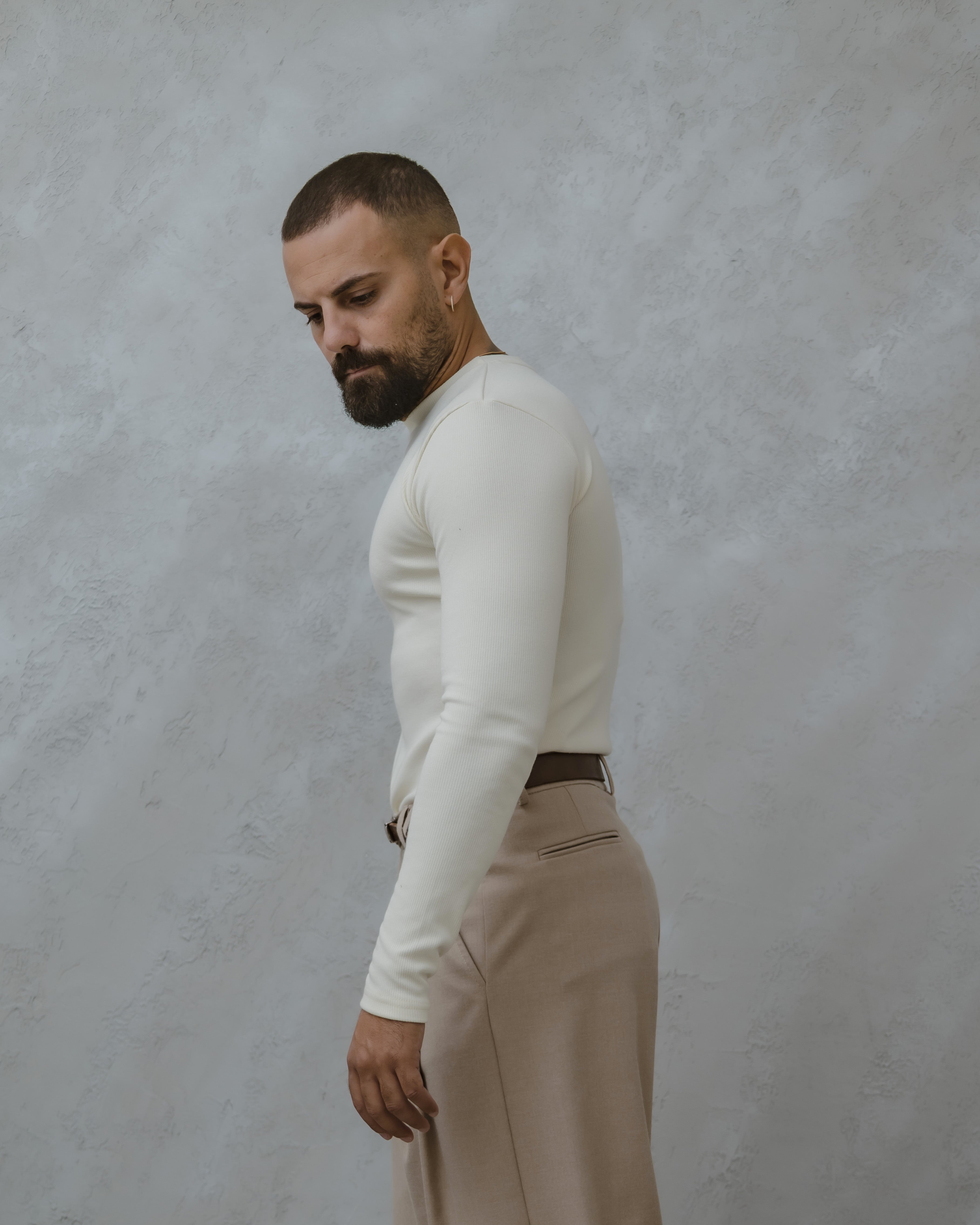 MAGLIA GIROCOLLO A COSTE - MA1017 Beige