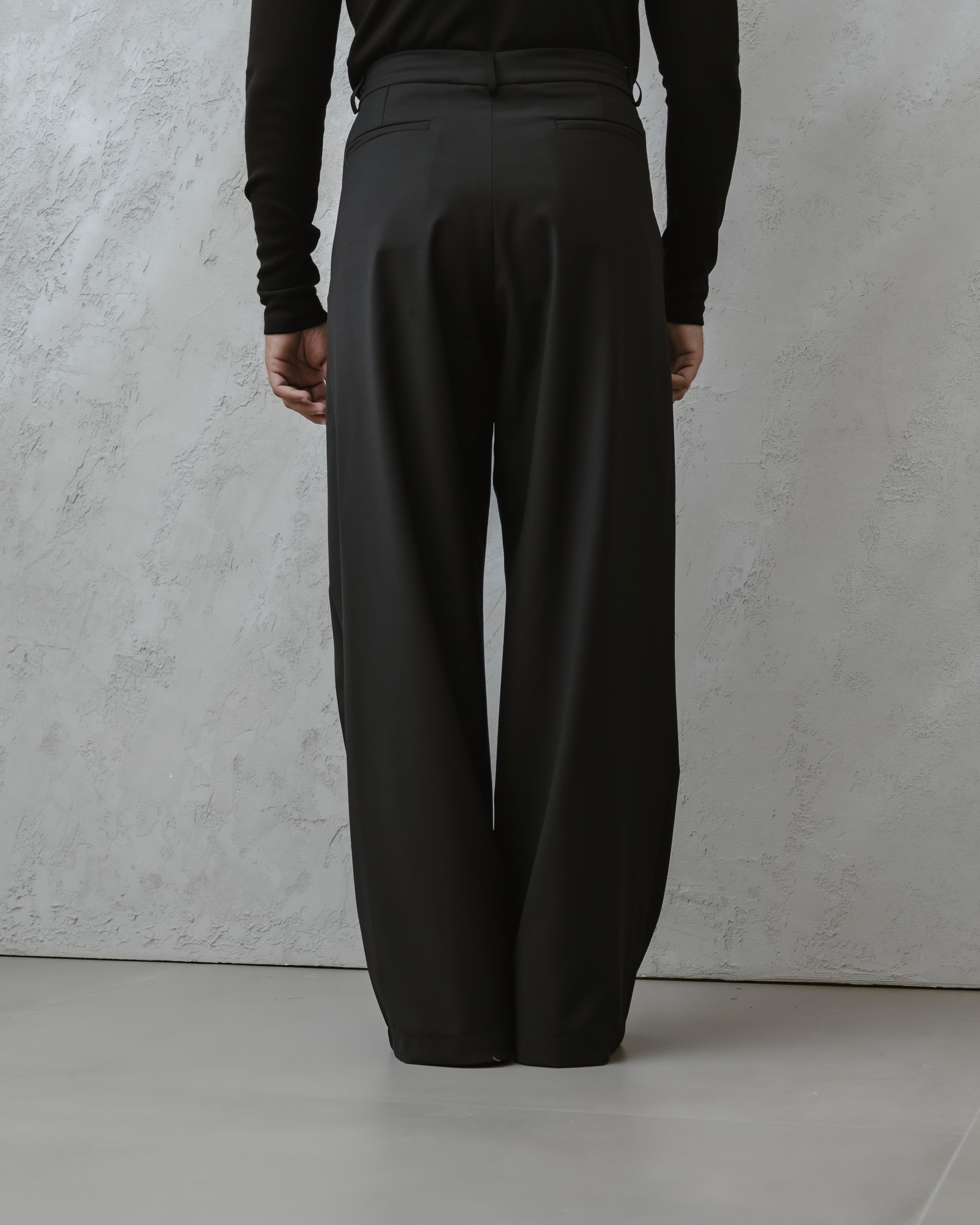 PANTALONI FONDO LARGO-MA1024 NERO