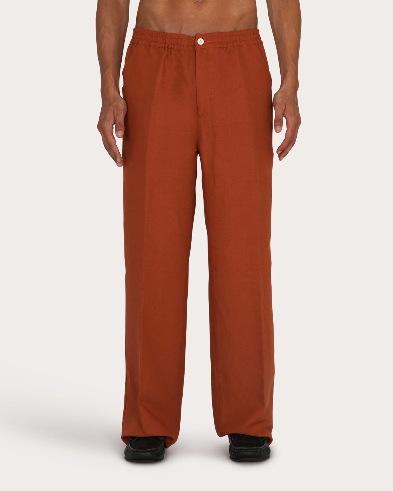 Double Button Palazzo Trousers - Ma1061 Black