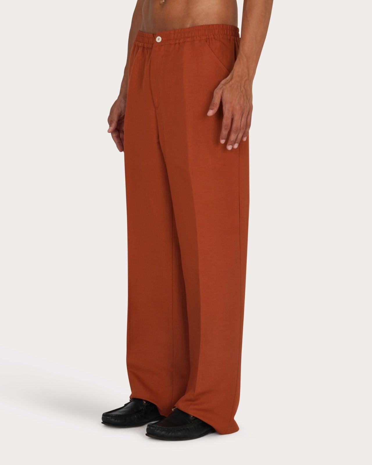 Double Button Palazzo Trousers - Ma1061 Black