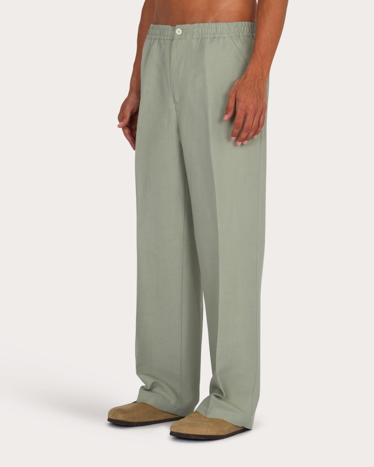 Double Button Palazzo Trousers - Ma1061 Black