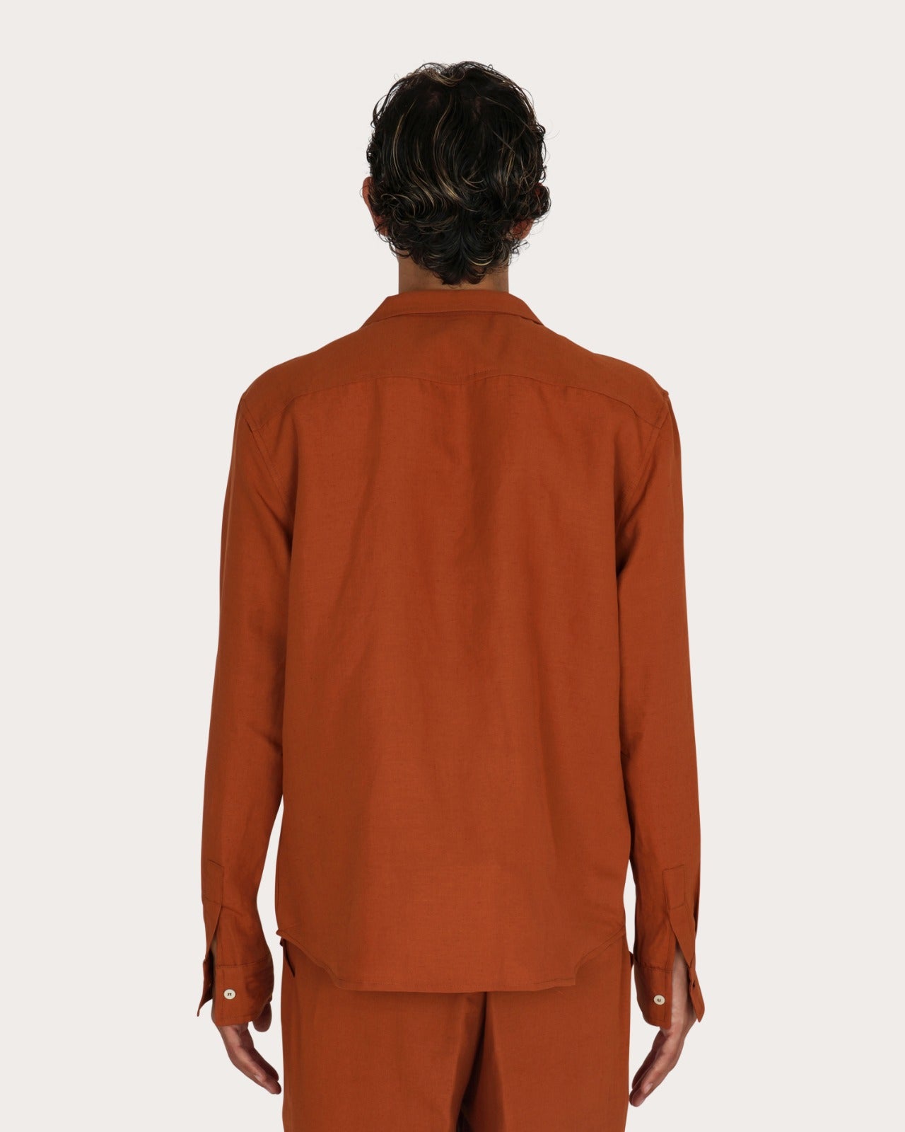 Camicia con tasche in lino RUGGINE - MDR STUDIOS x 3DICI