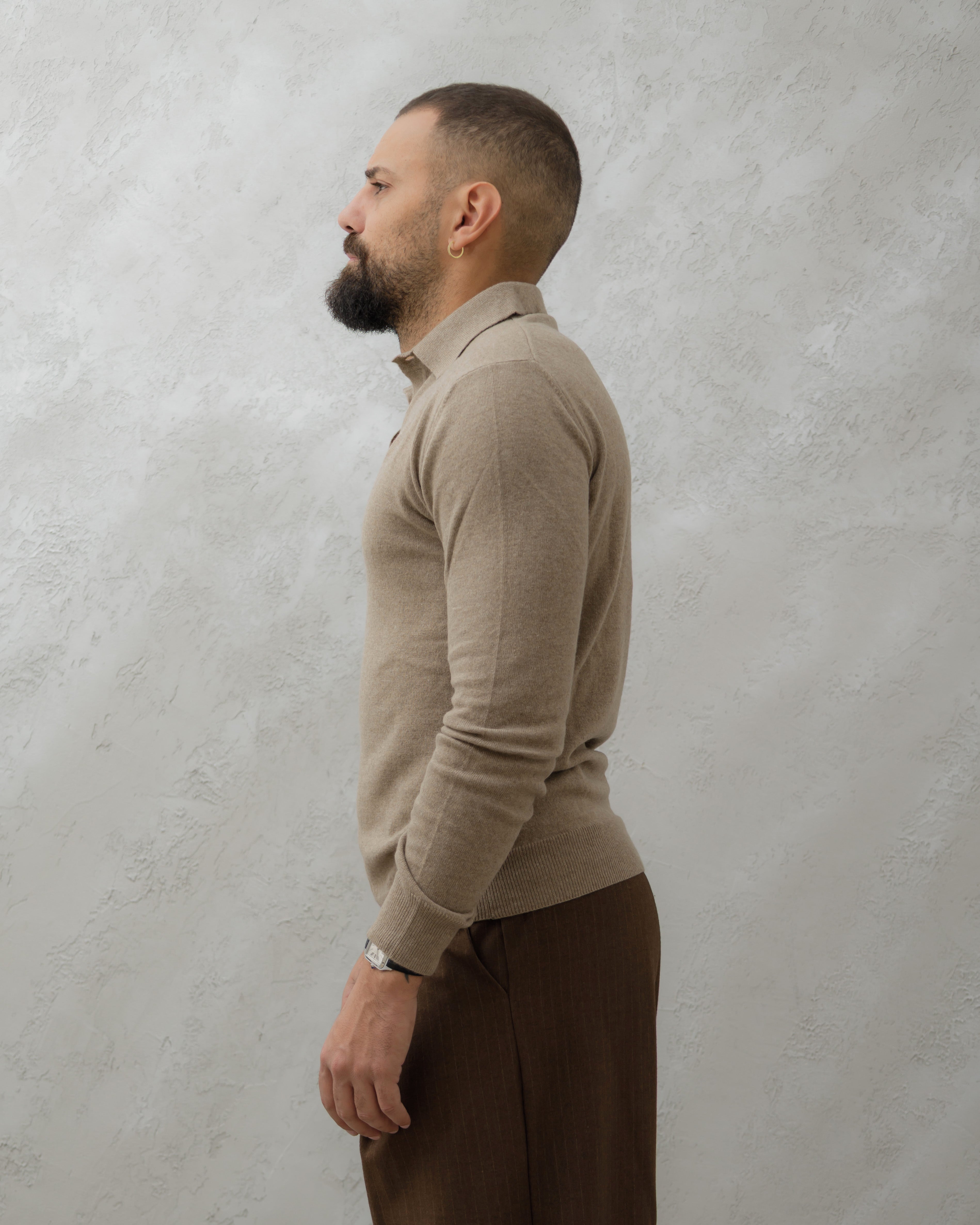 POLO IN LANA - MA7969 Beige