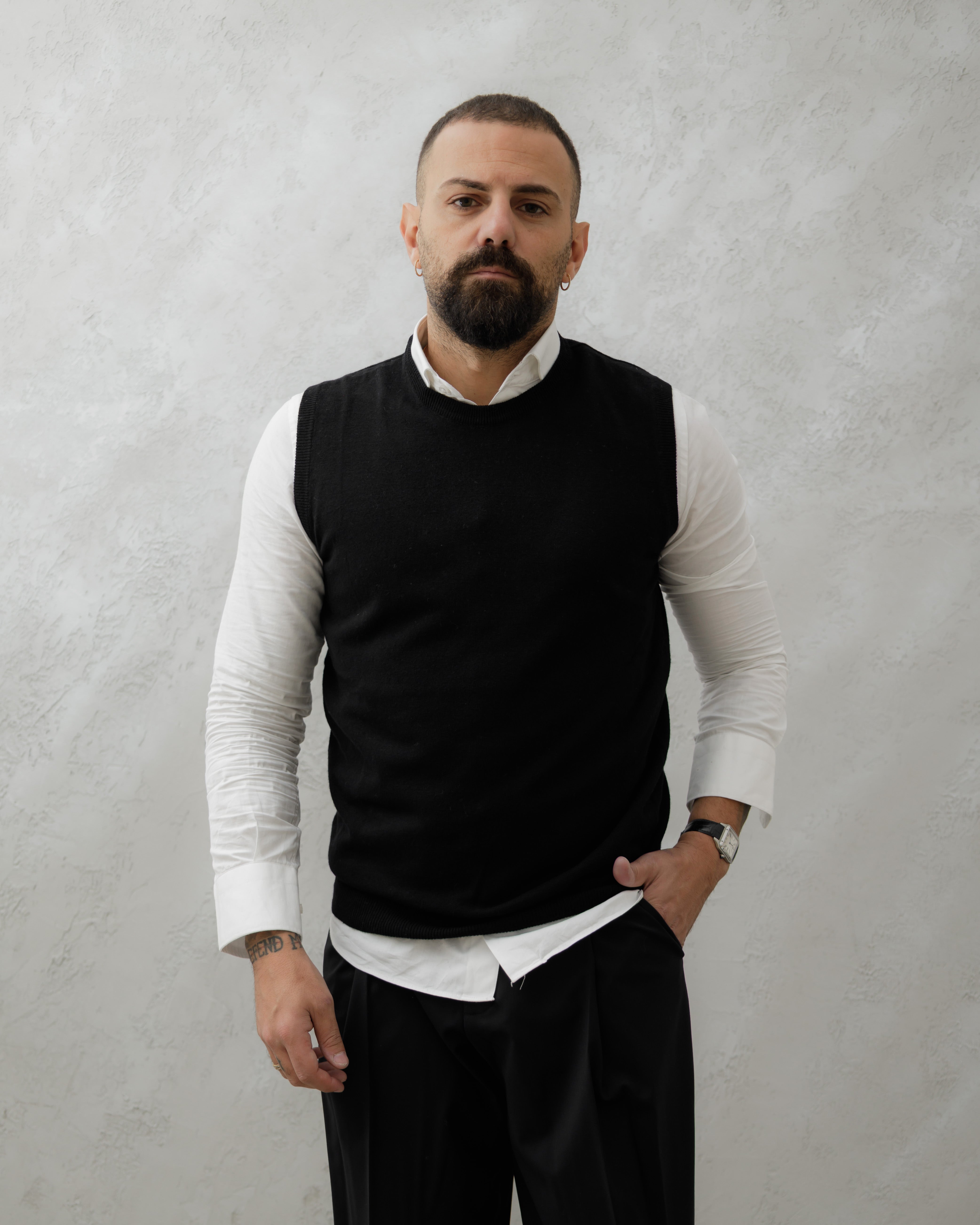 GILET IN LANA - MA7274 NERO