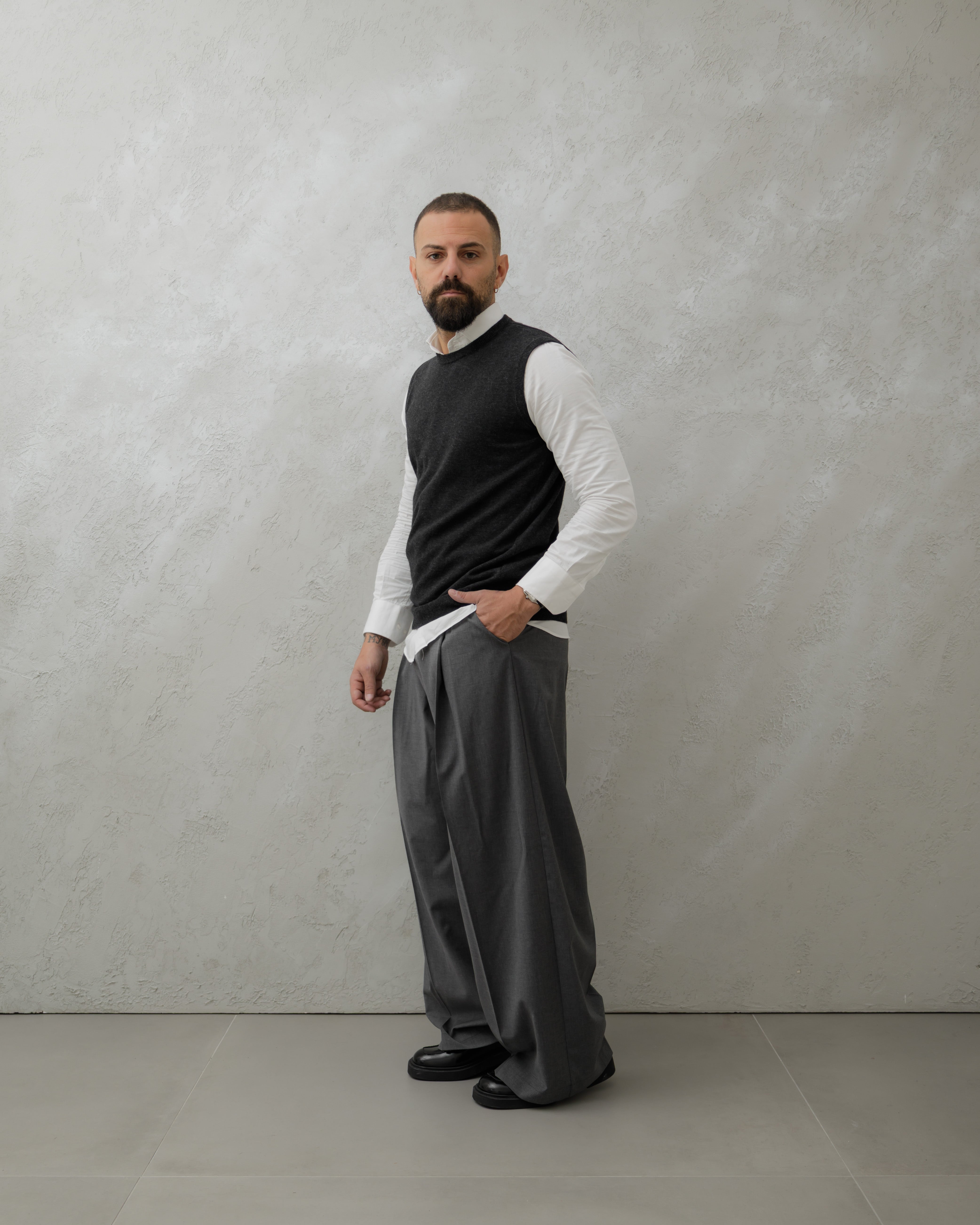 GILET IN LANA - MA7274 NERO