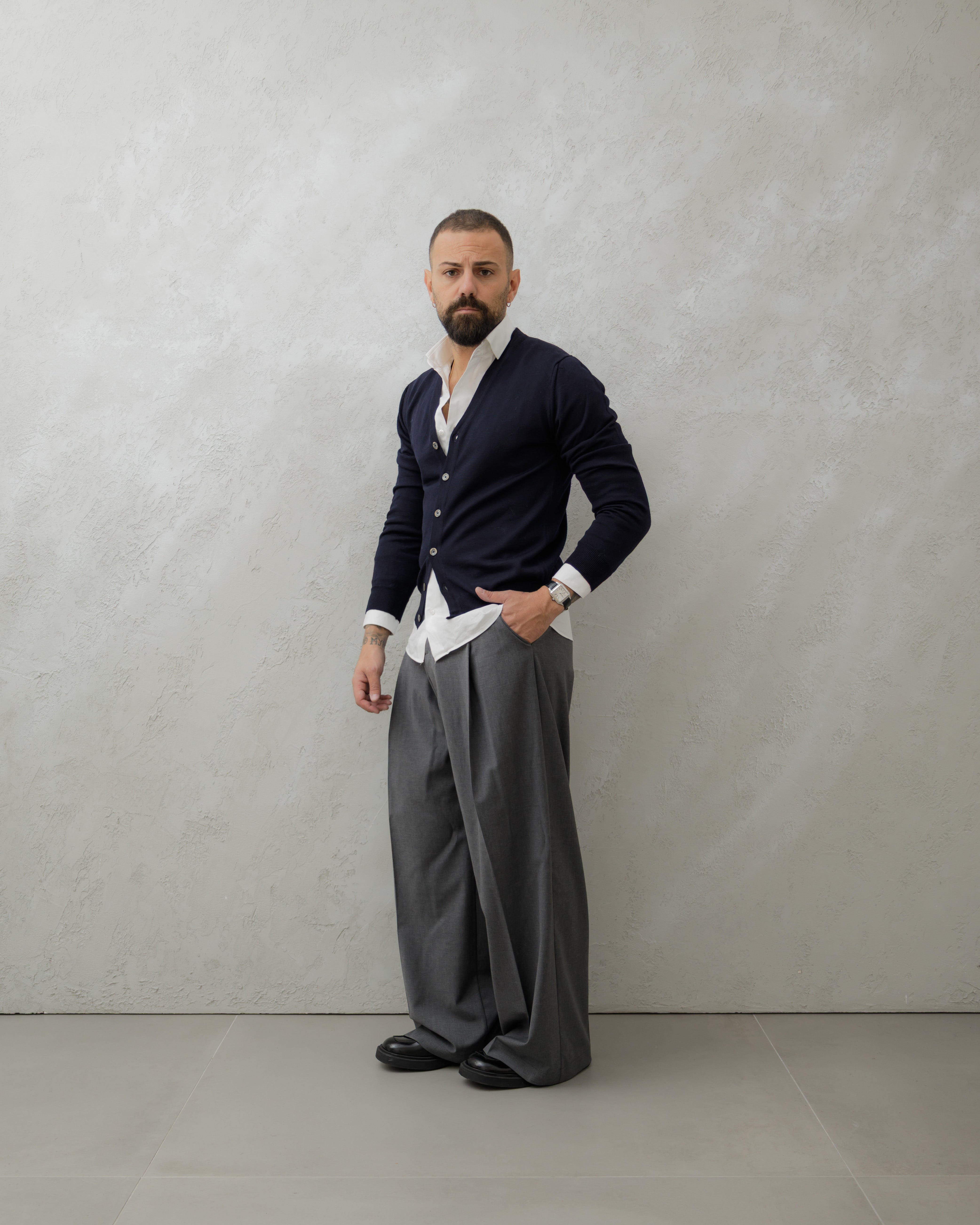 CARDIGAN IN LANA - MA8517 NERO