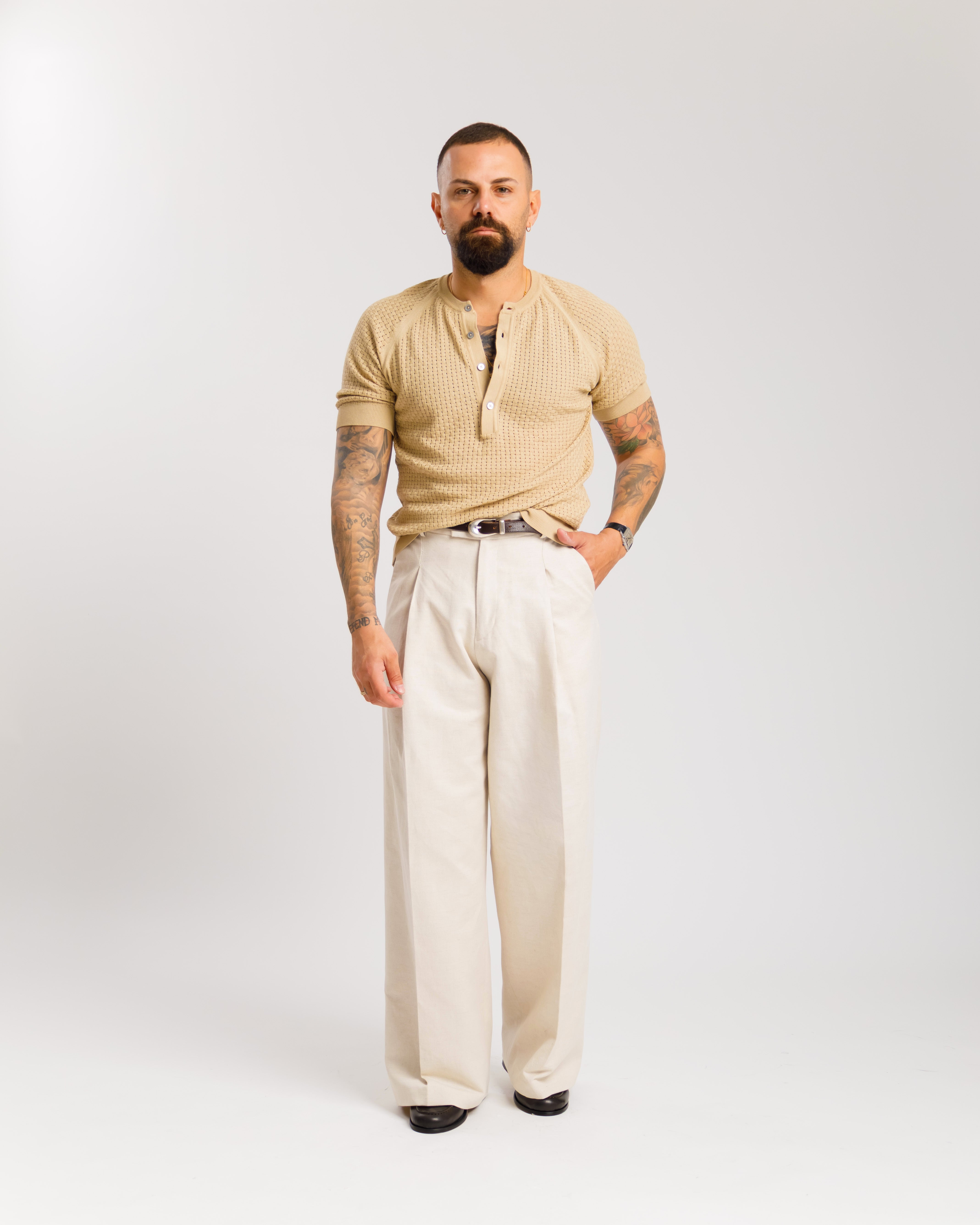 Wide Fit Trousers - Ma1031 Cream