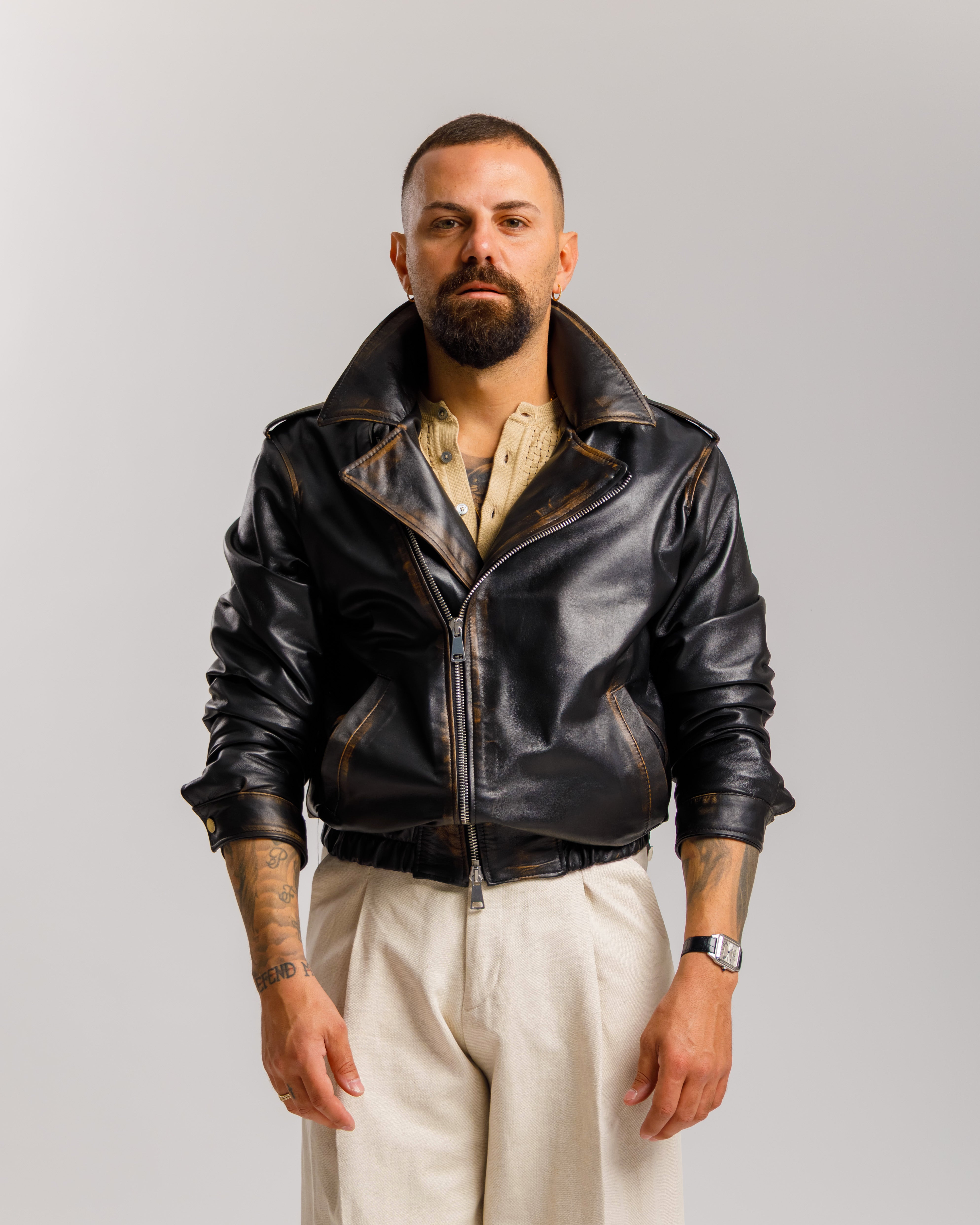 Cropped Jacket Ma1019 Dark Brown