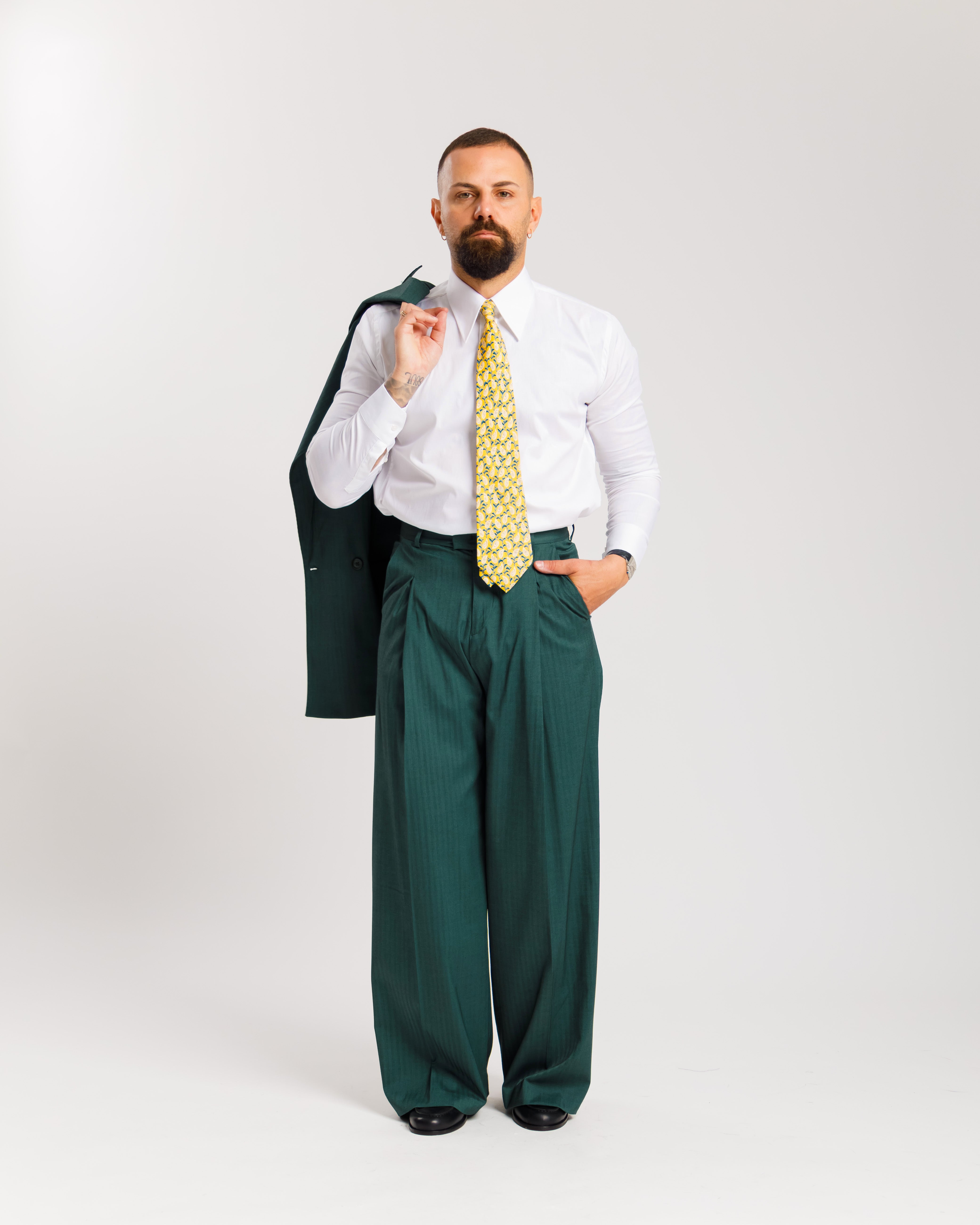 Satin Shirt With Pointed Lapels - Ma1054 White