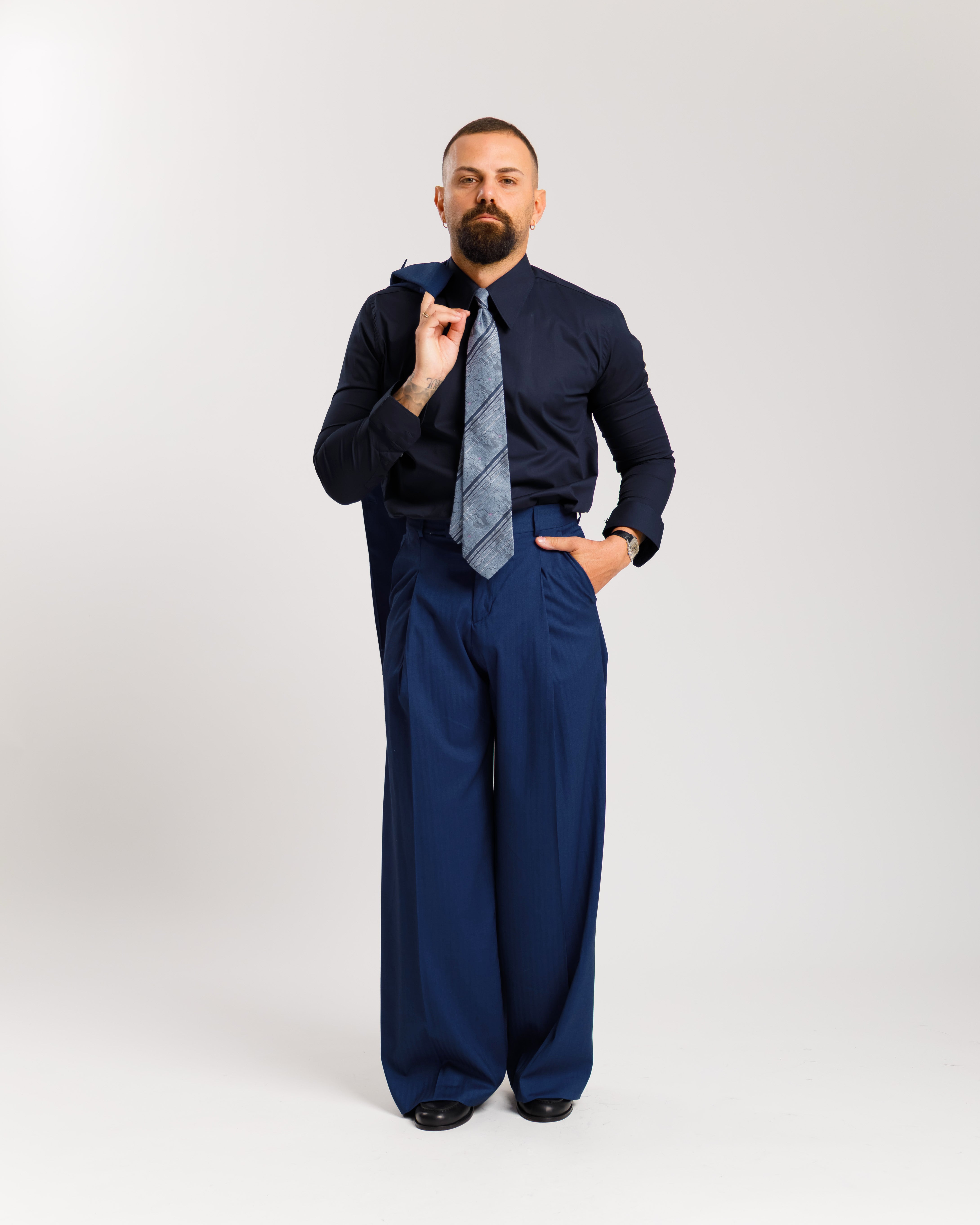 Satin Shirt With Pointed Lapels - Ma1054 White