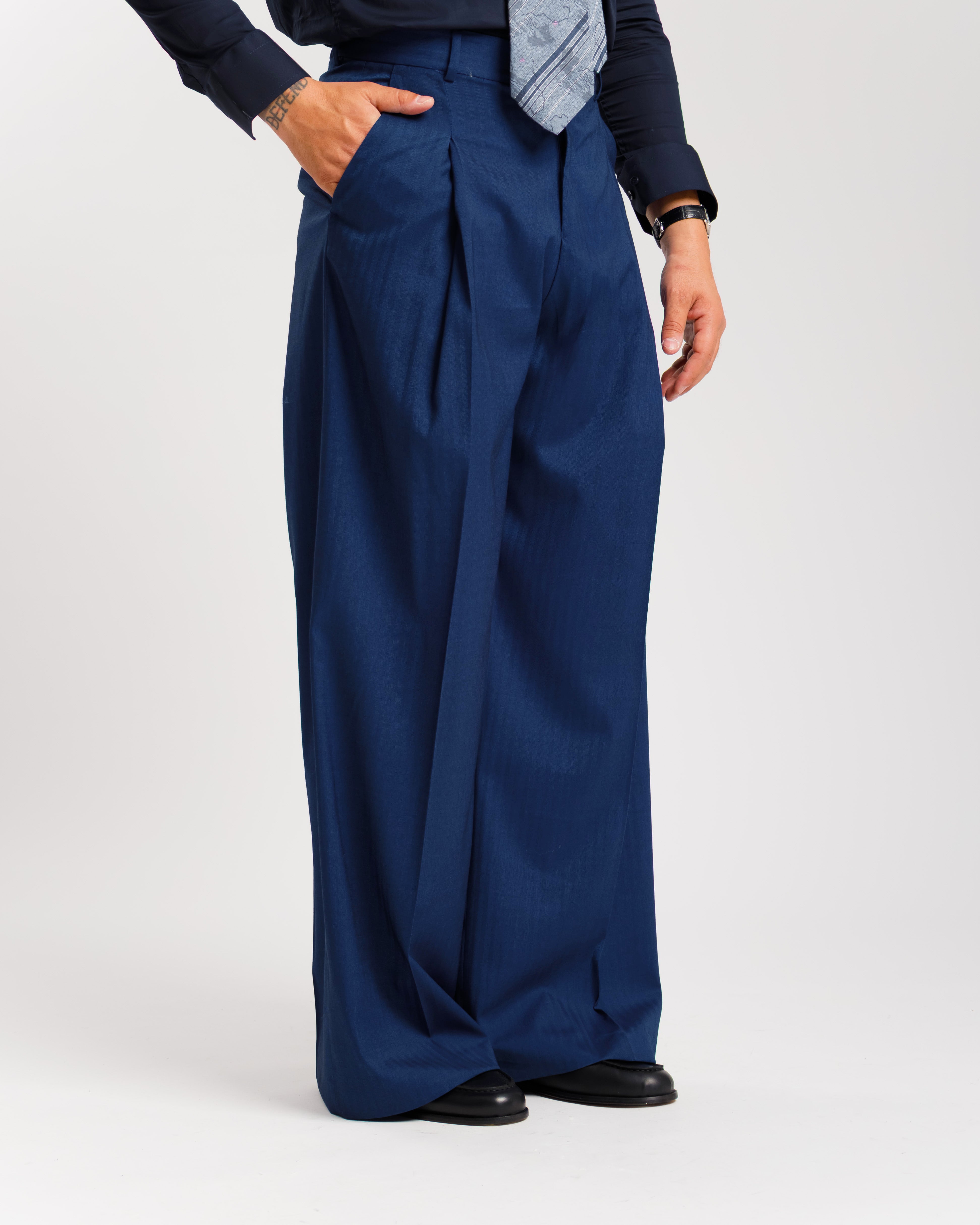 Pantaloni Wide Fit solaro - Ma1032 Blu