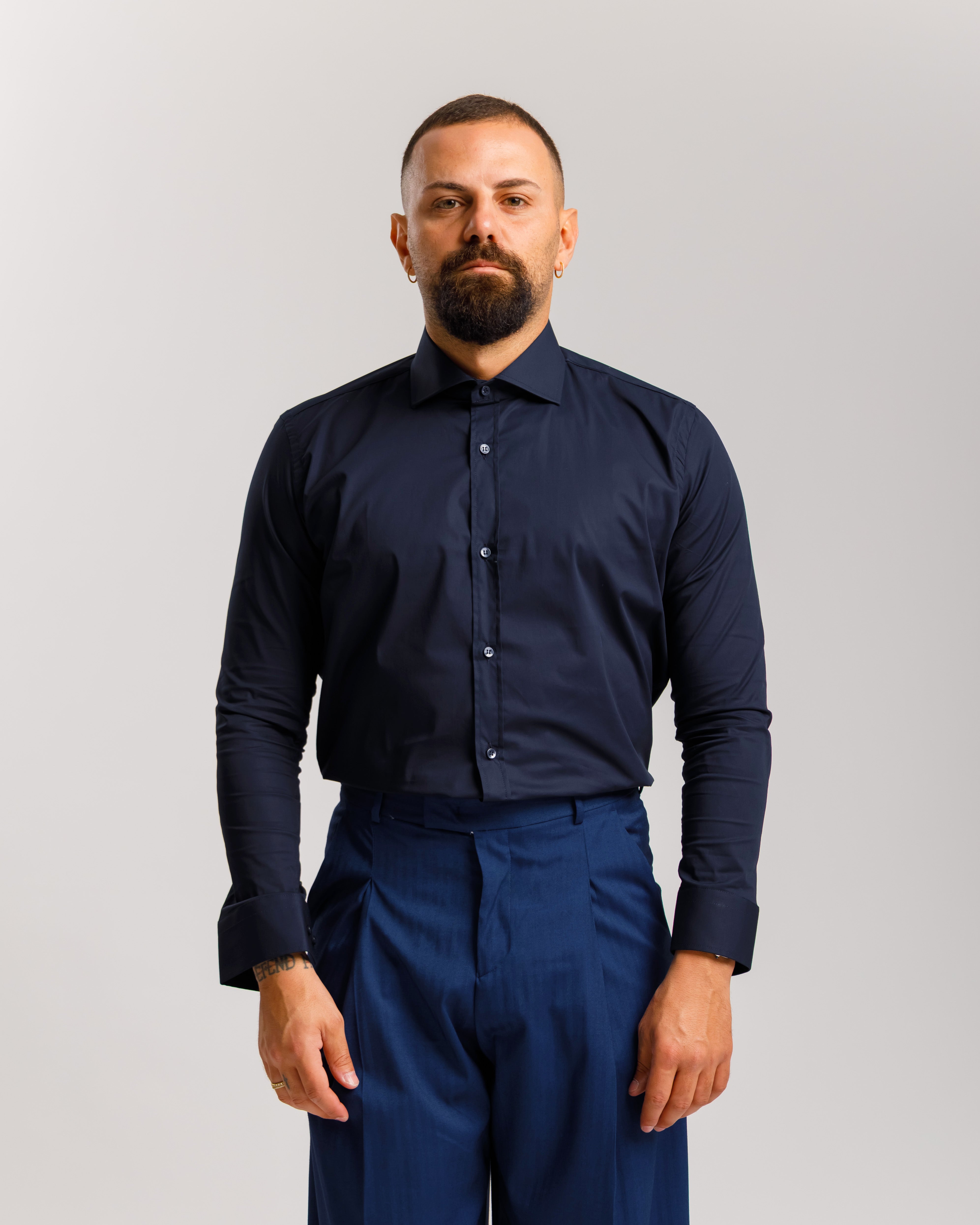 Satin Shirt With Pointed Lapels - Ma1054 White