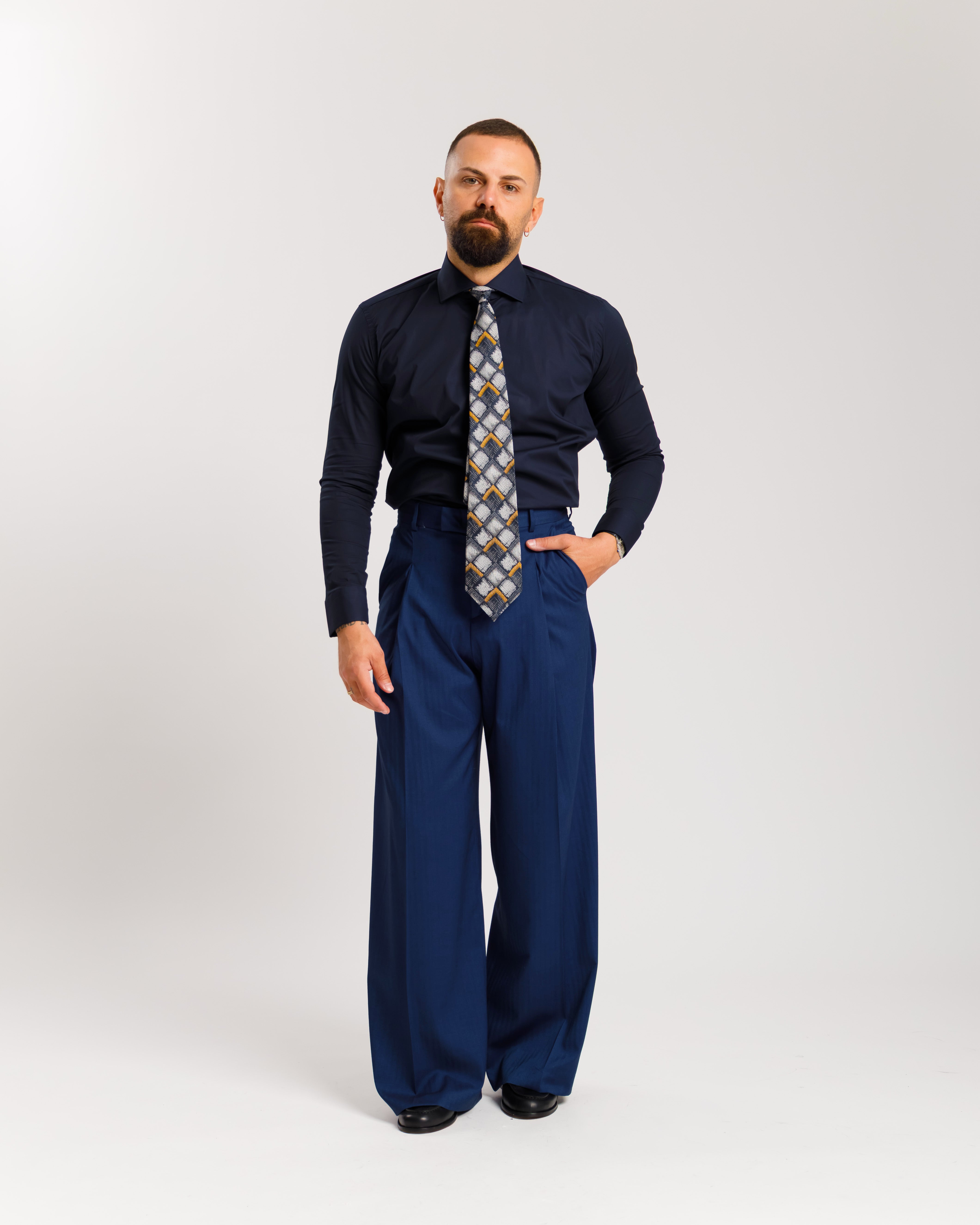 Satin Shirt With Pointed Lapels - Ma1054 White