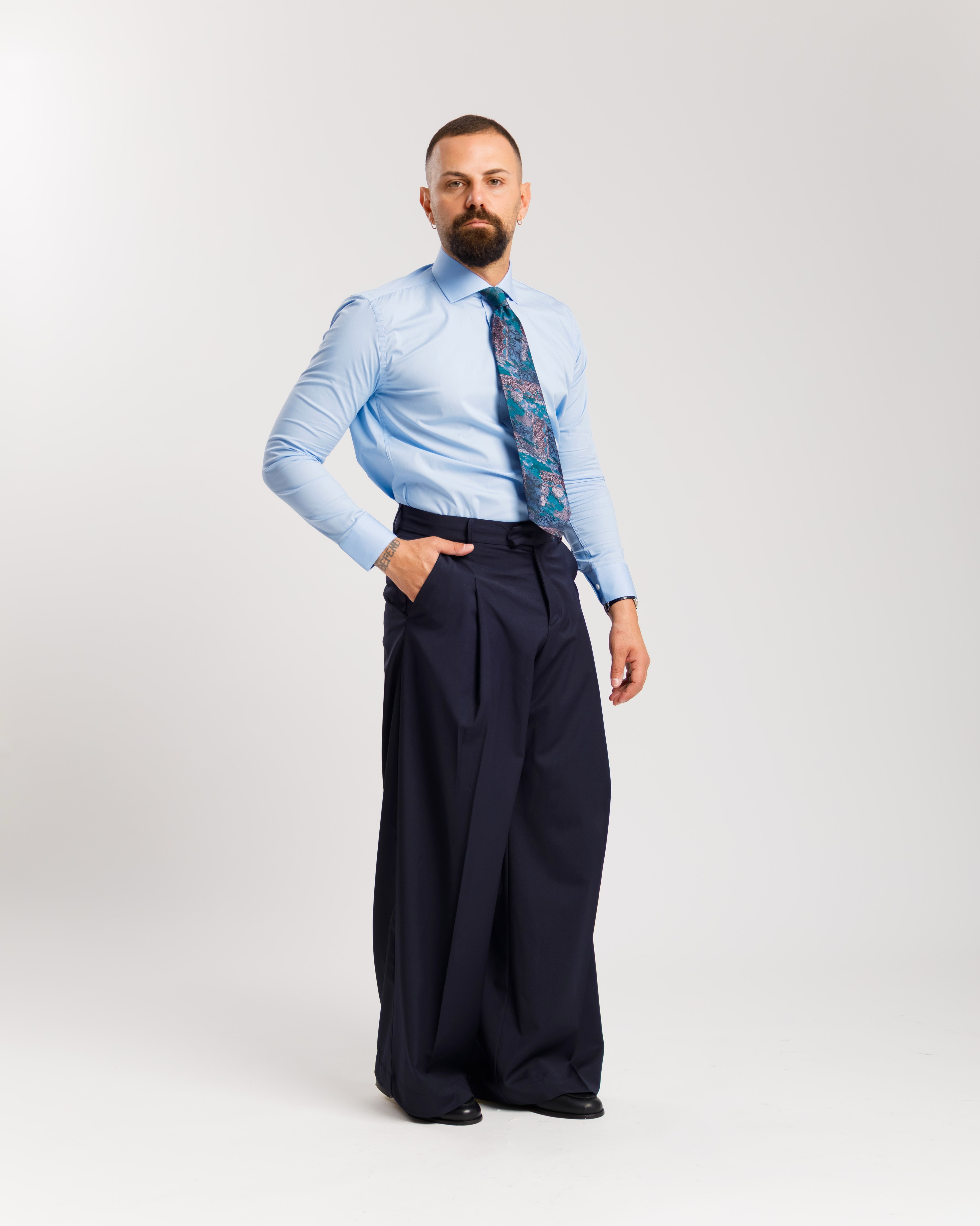 Satin Shirt With Pointed Lapels - Ma1054 White