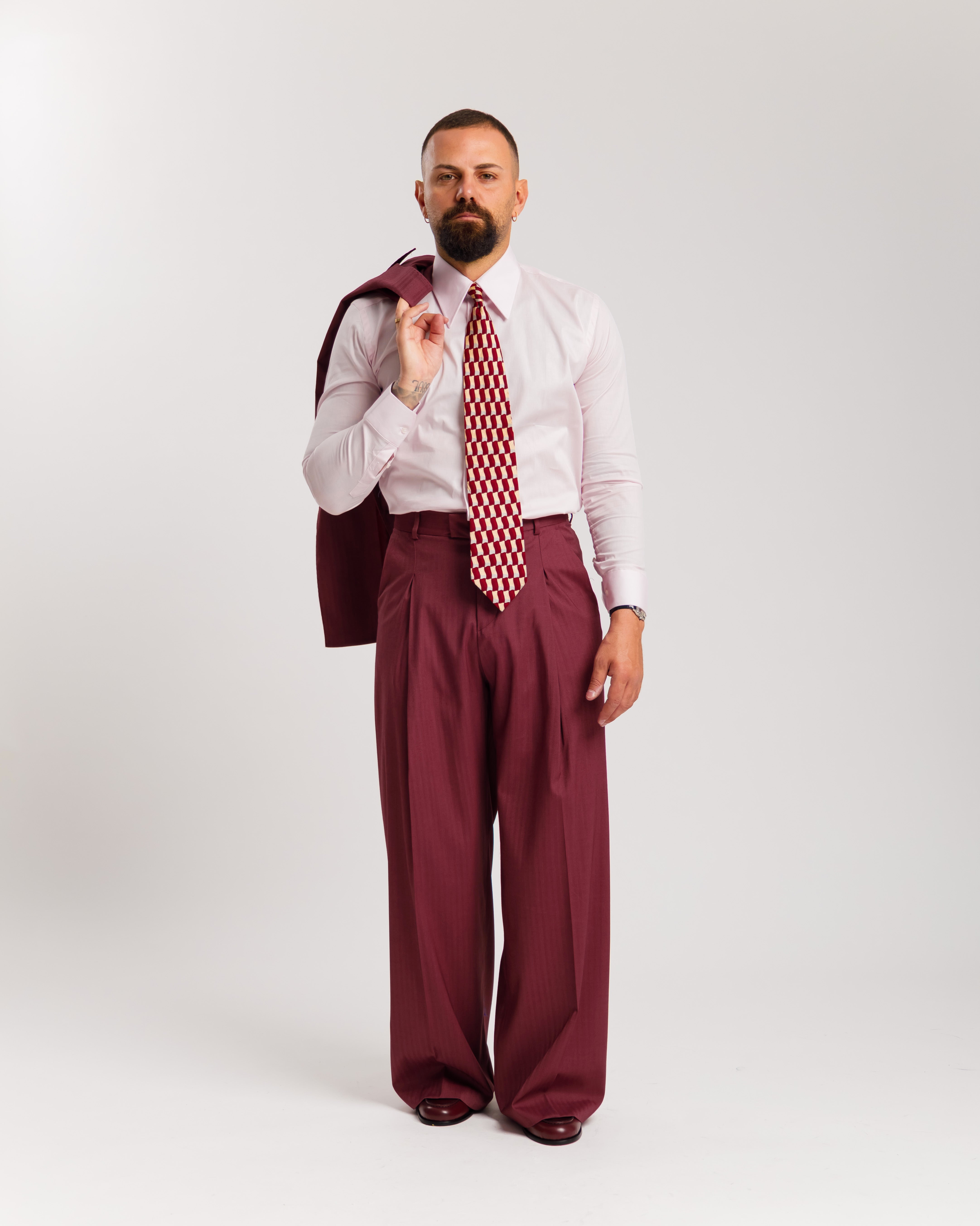 Satin Shirt With Pointed Lapels - Ma1054 White