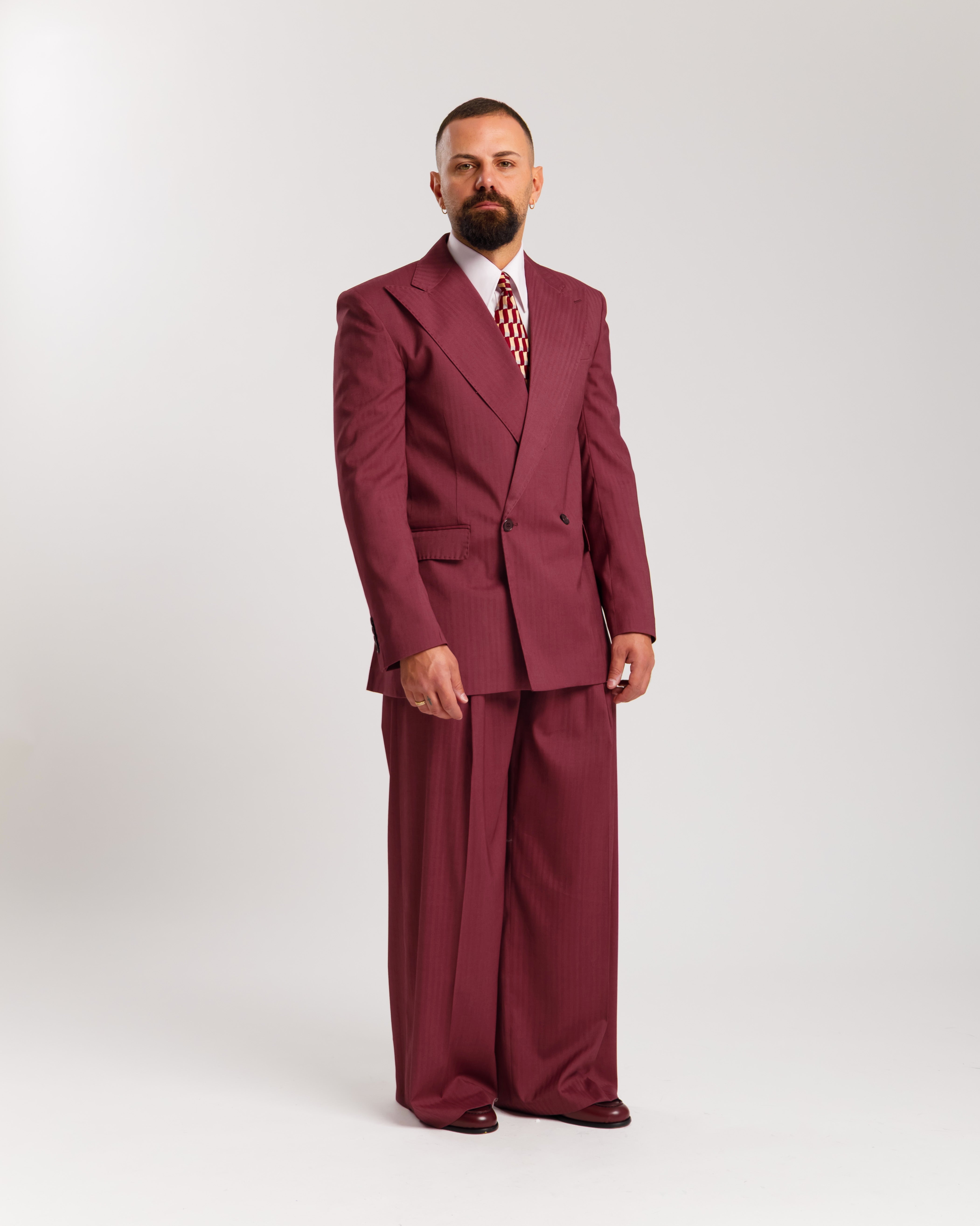 Wide Fit Trousers - Ma1031 Blue Pinstripe