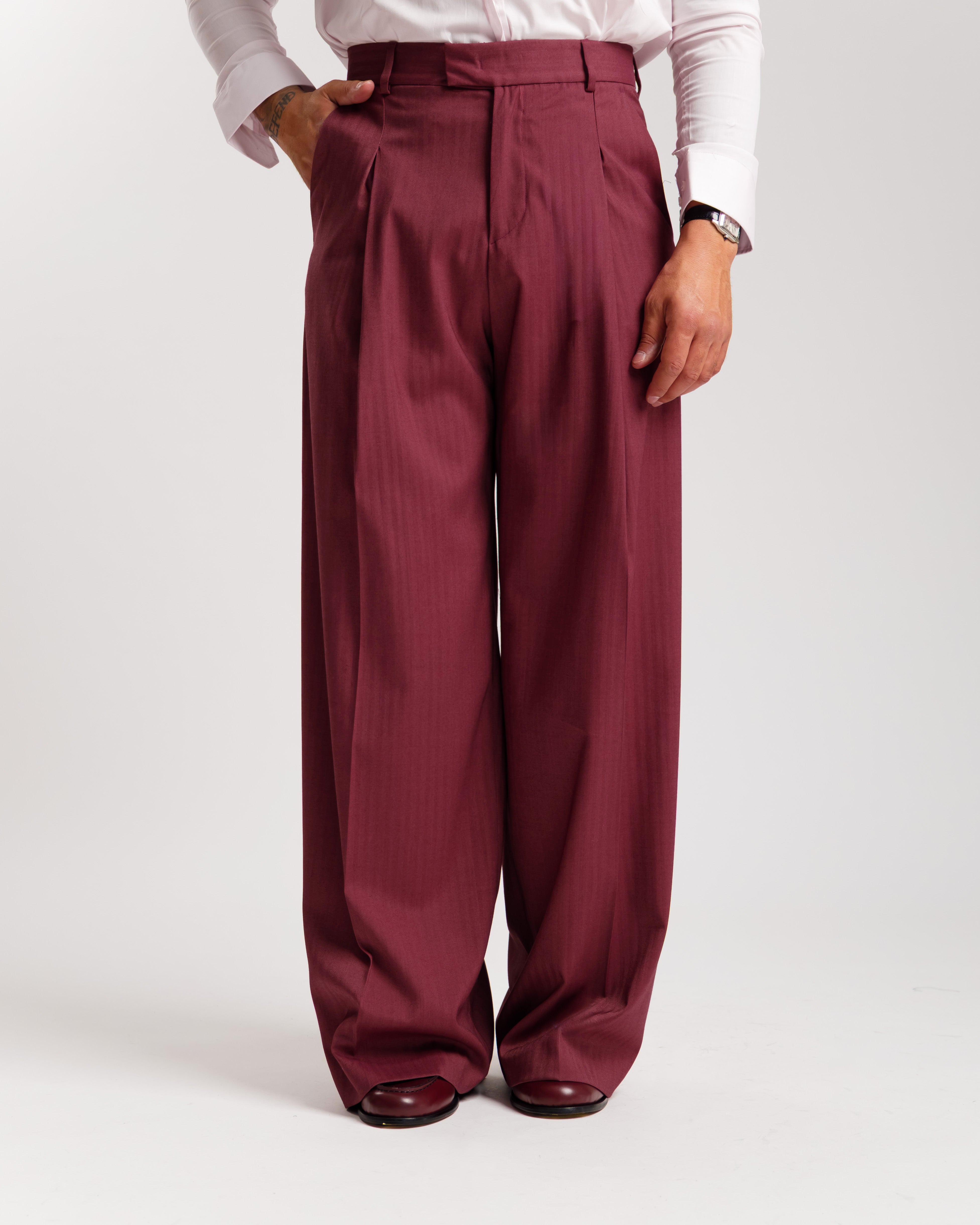 Wide Fit Trousers - Ma1031 Blue Pinstripe