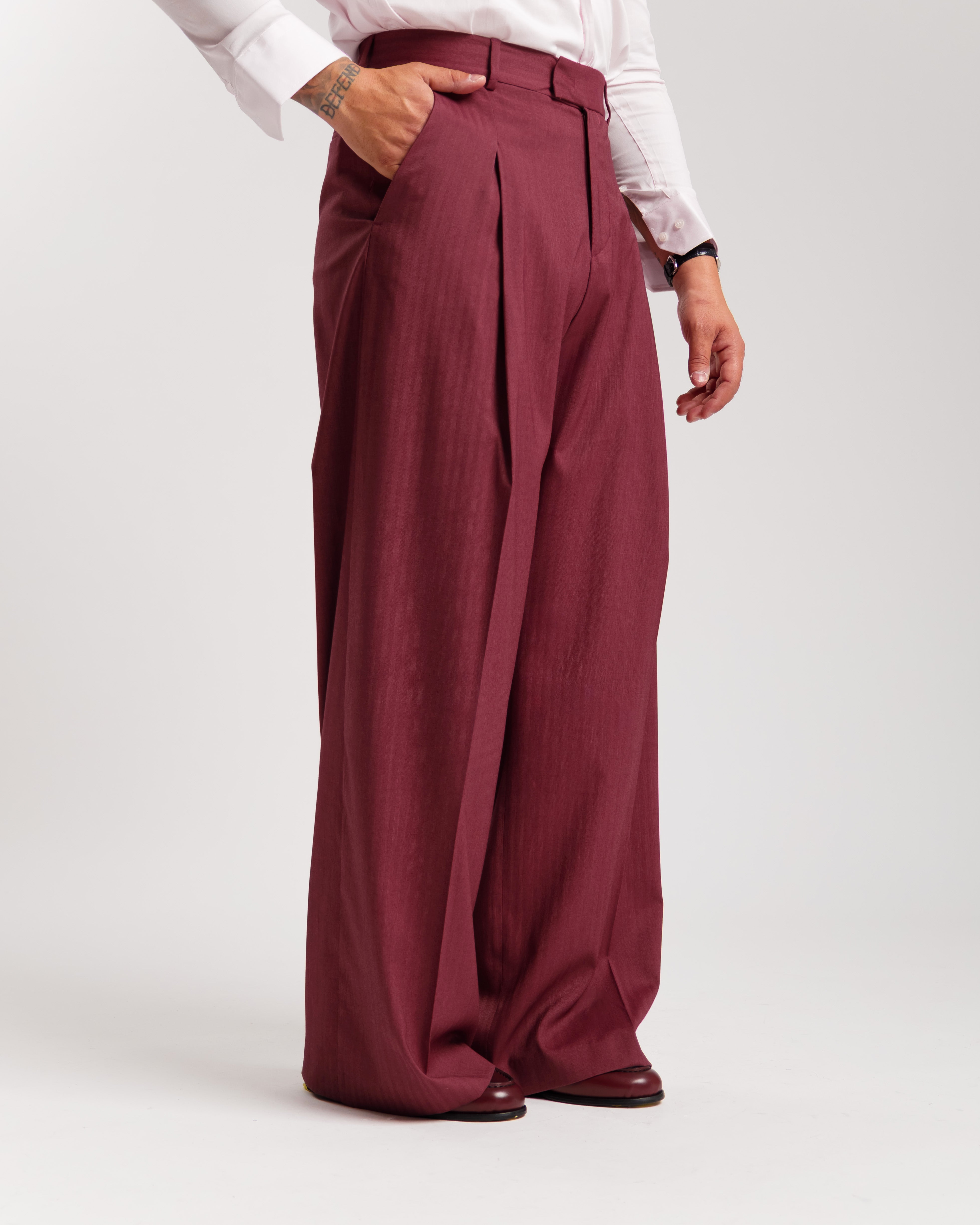 Wide Fit Trousers - Ma1031 Blue Pinstripe