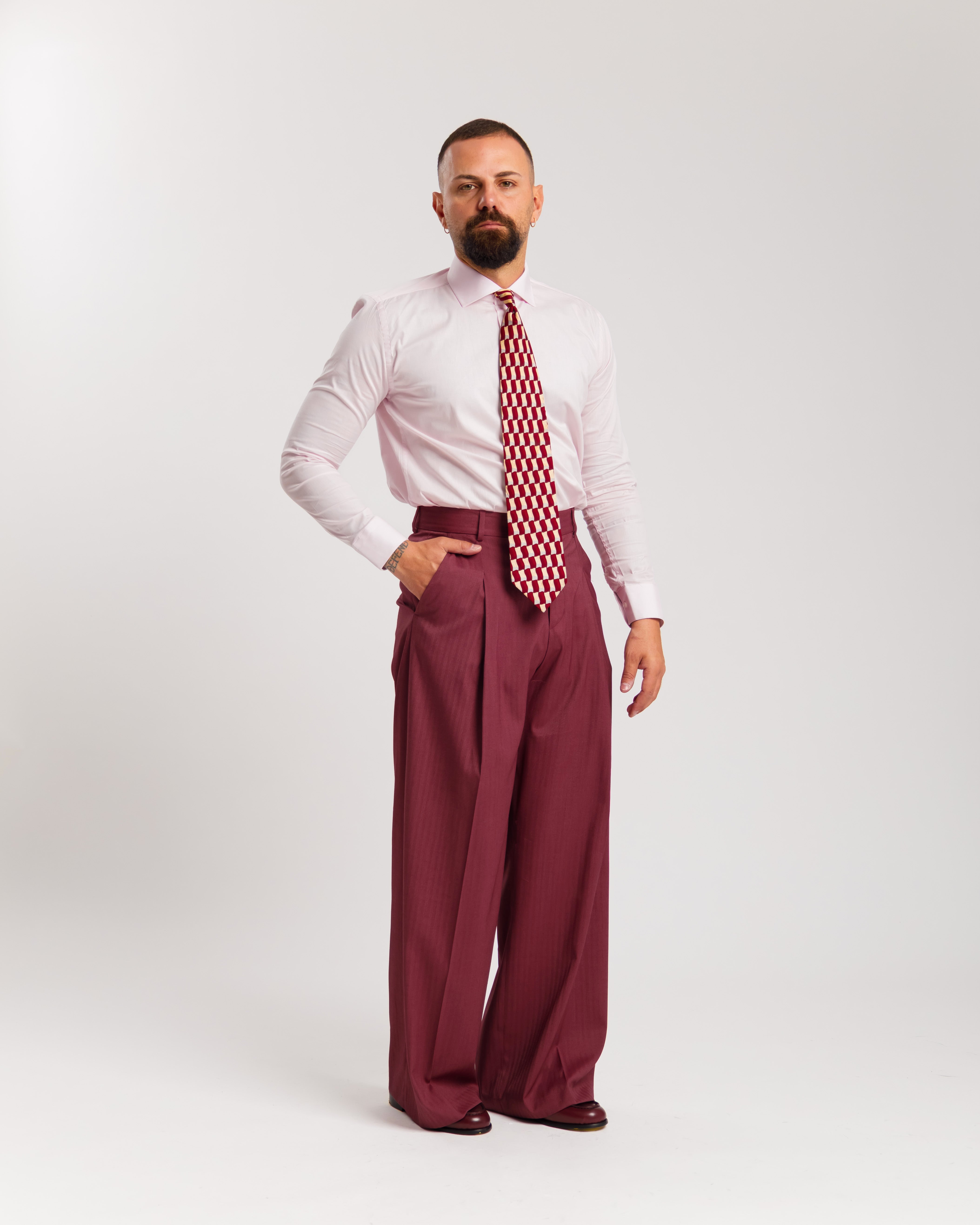 Satin Shirt With Pointed Lapels - Ma1054 White