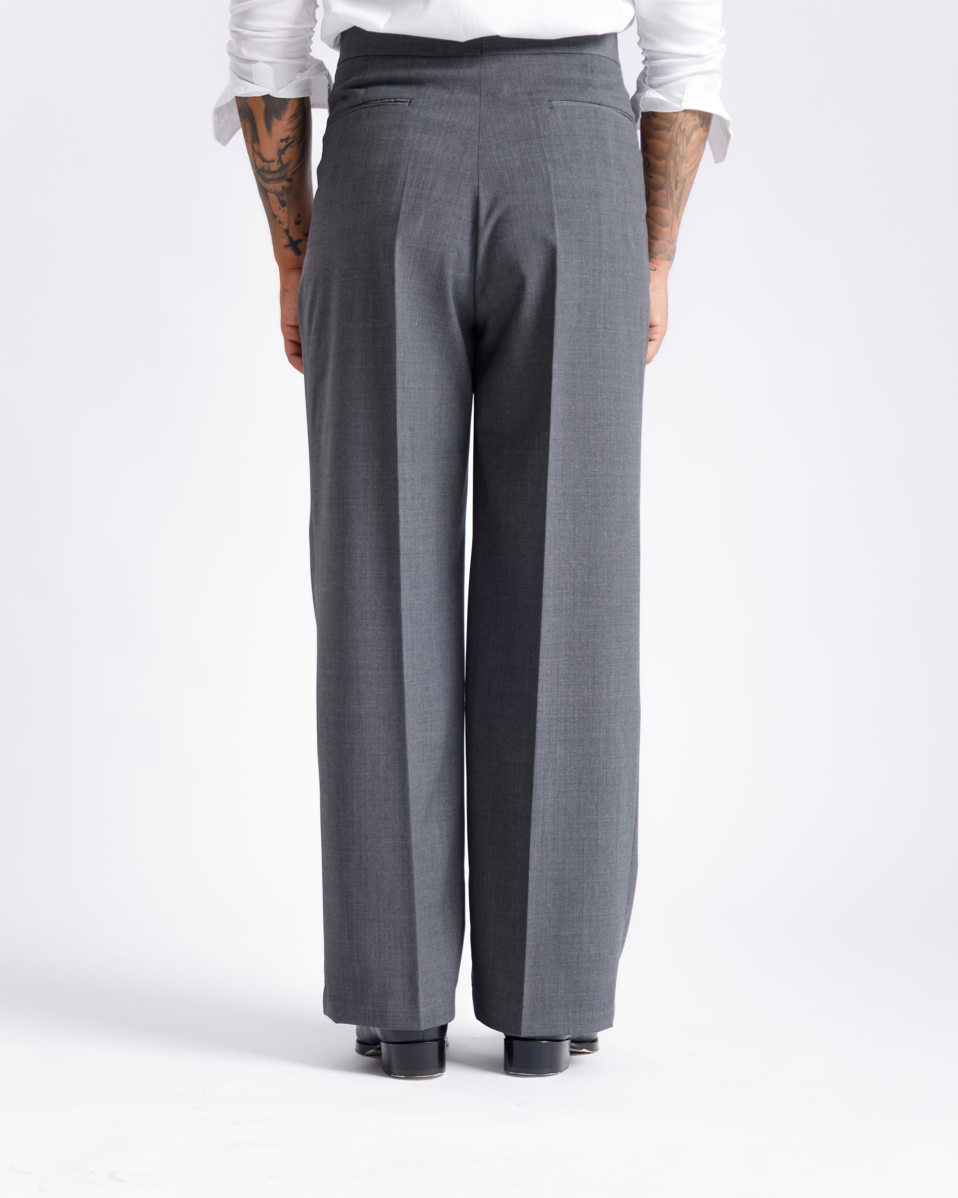 Pantaloni Palazzo Doppio Bottone - Ma1061 grigio