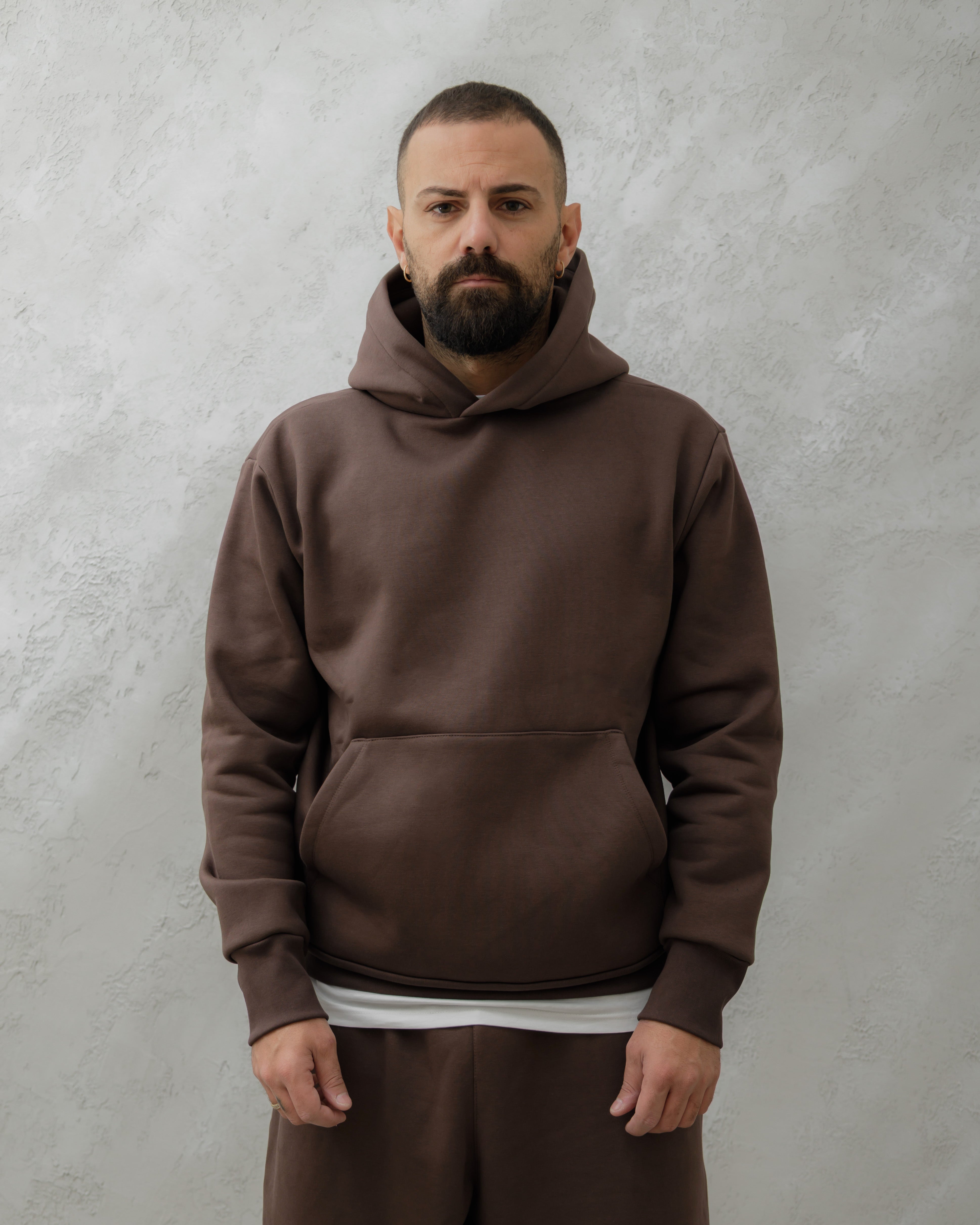 FELPA CON CAPPUCCIO - MA1042 Testa di moro