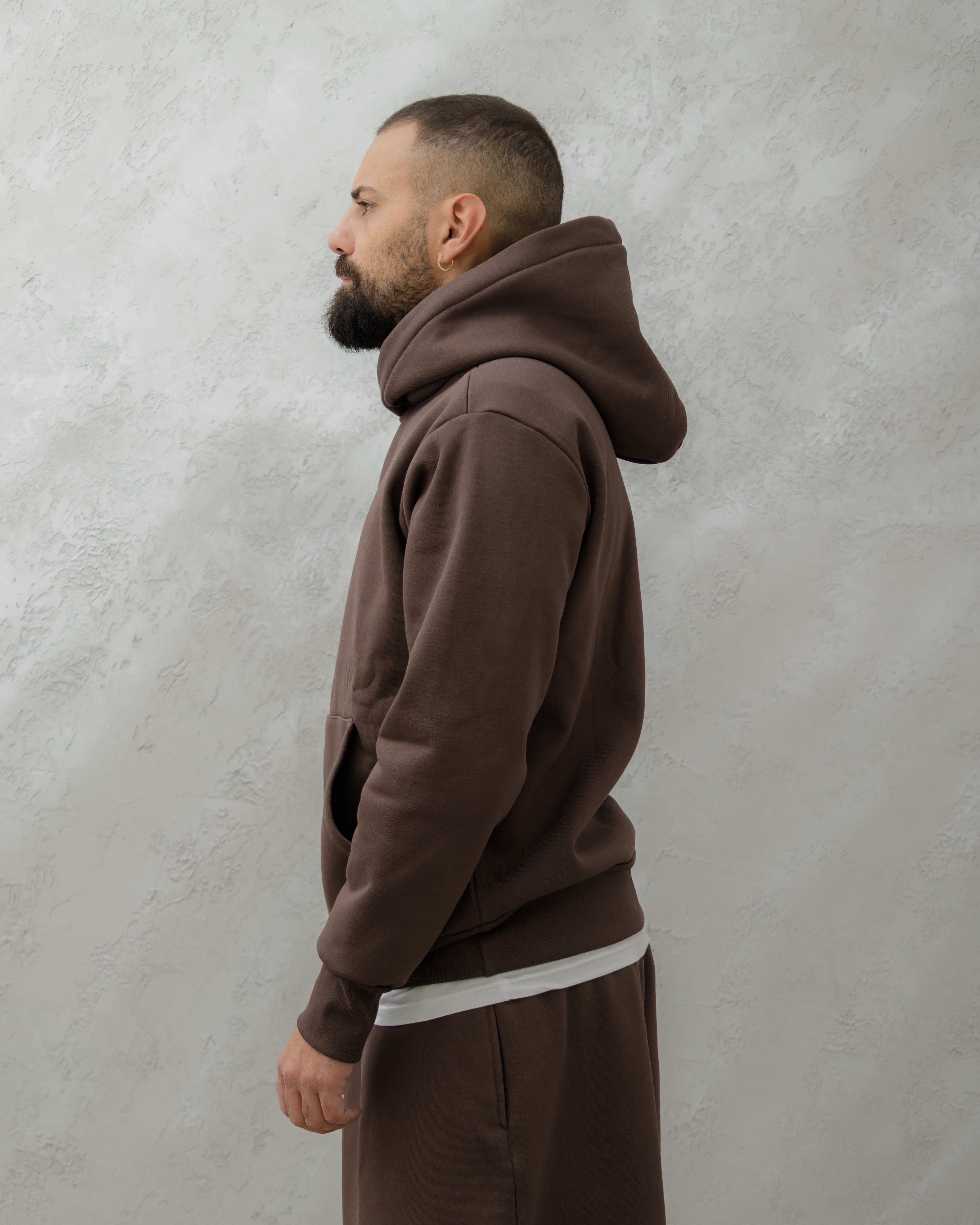 FELPA CON CAPPUCCIO - MA1042 Testa di moro