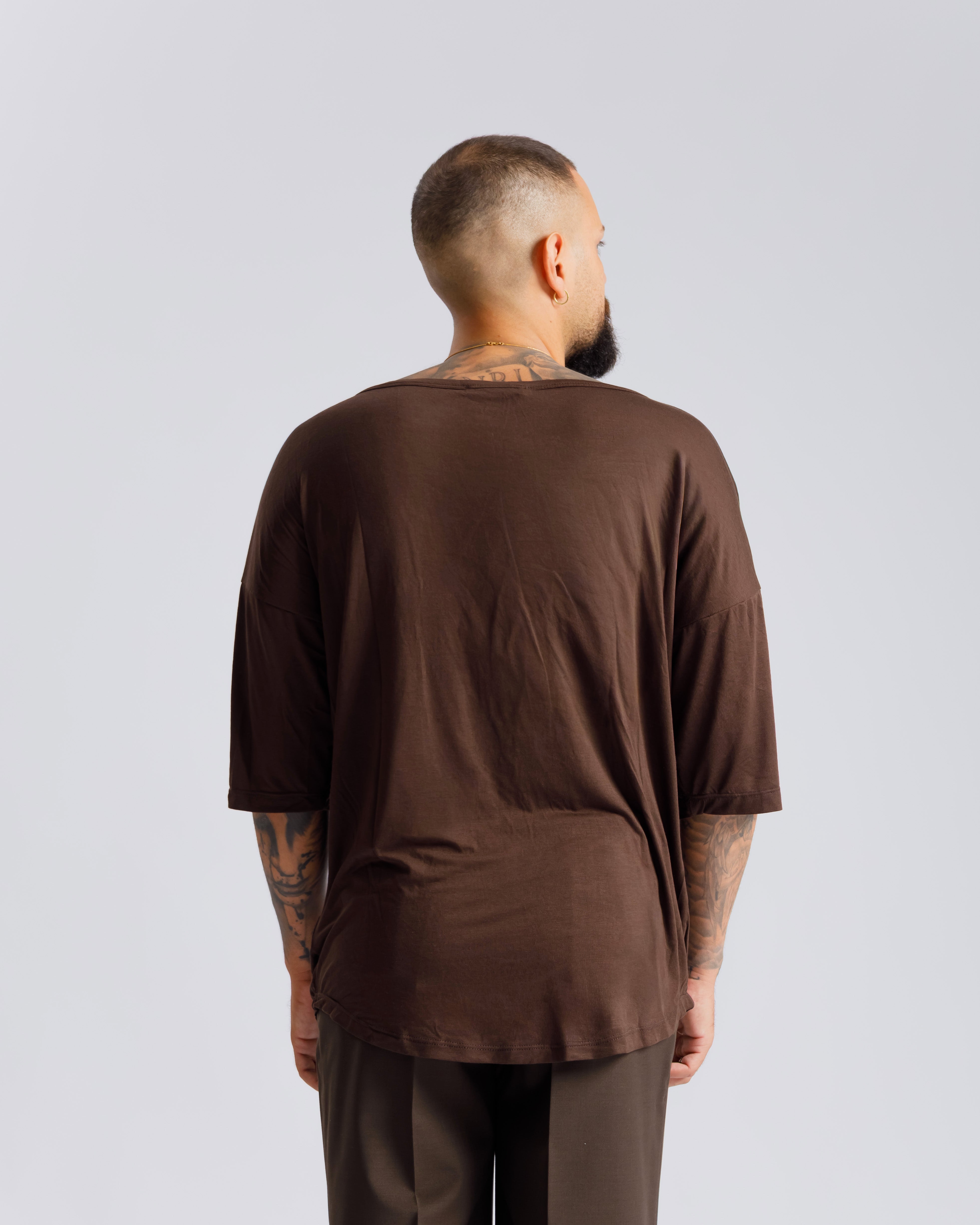 T-shirt Leggera Scollata - TESTA DI MORO Ma1075