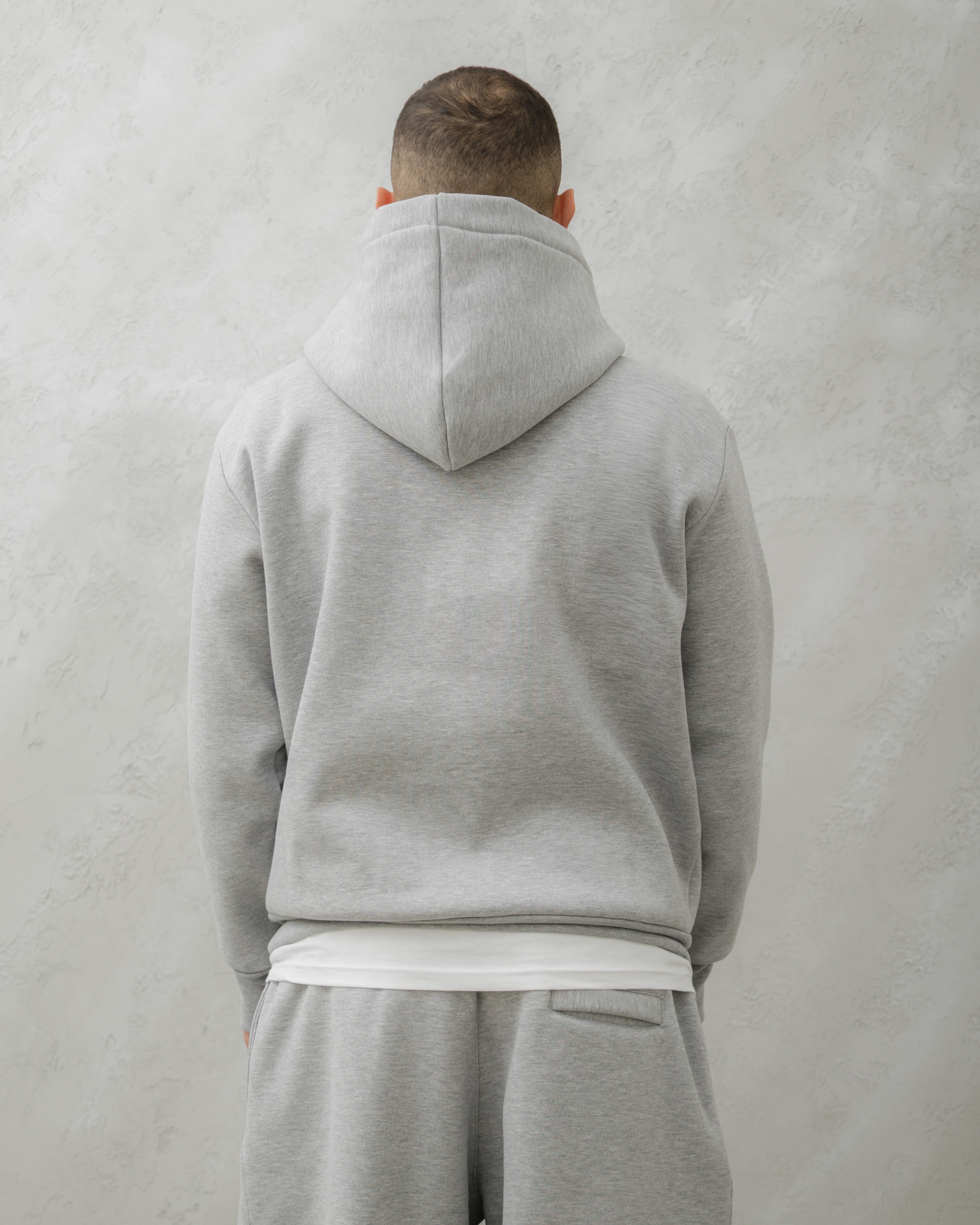 FELPA CON CAPPUCCIO - MA1042 GRIGIO